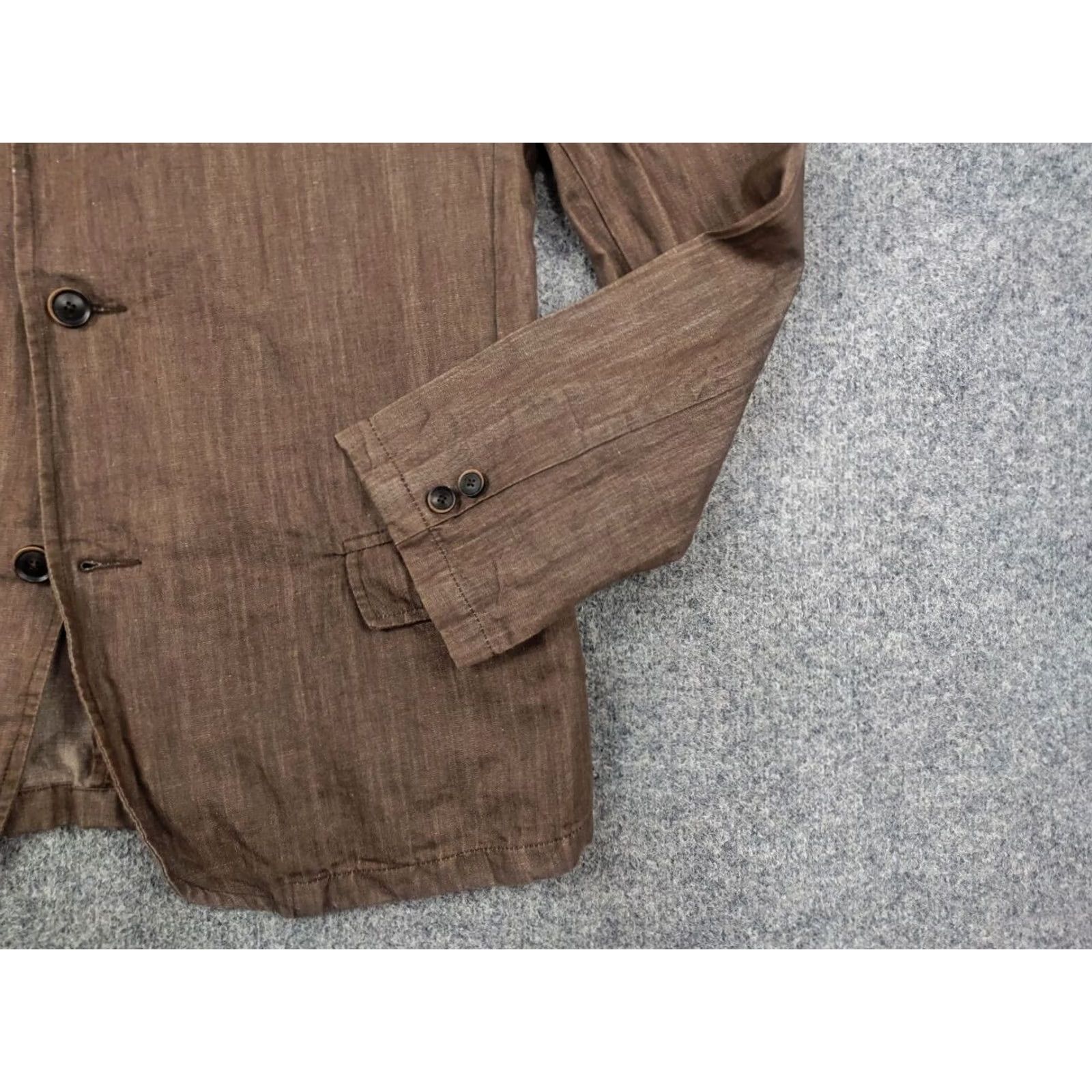 What Goes Around Comes Around What Comes Around goes around Design Casual Beige Linen Blend Pocket Sport Blazer Jacket Mens M Beige Linen Blend Blazer Size 40R - 6 Thumbnail