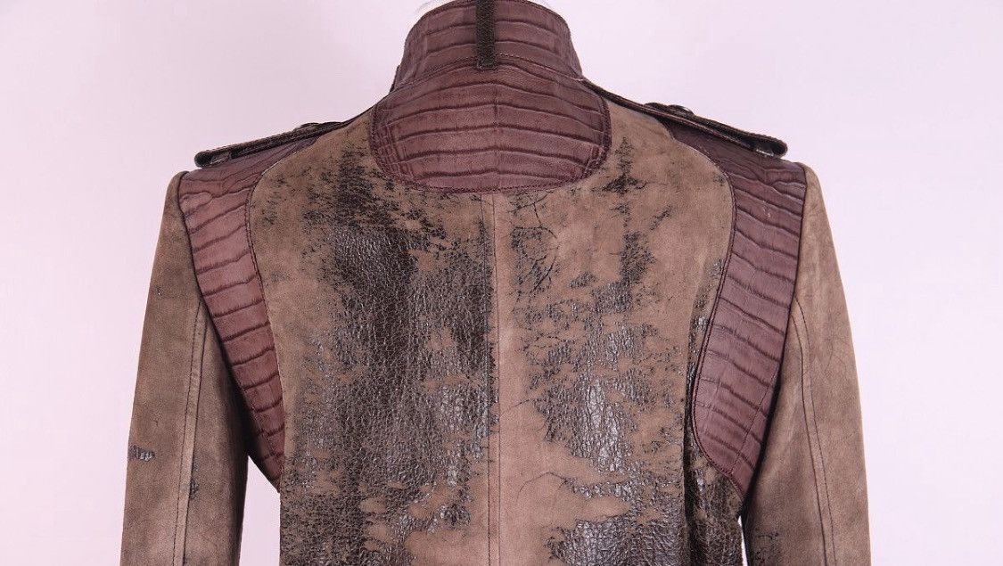 Dior Christian Dior Galliano 2006 Crocodile Embossed Leather Coat Size XS / US 0-2 / IT 36-38 - 5 Thumbnail