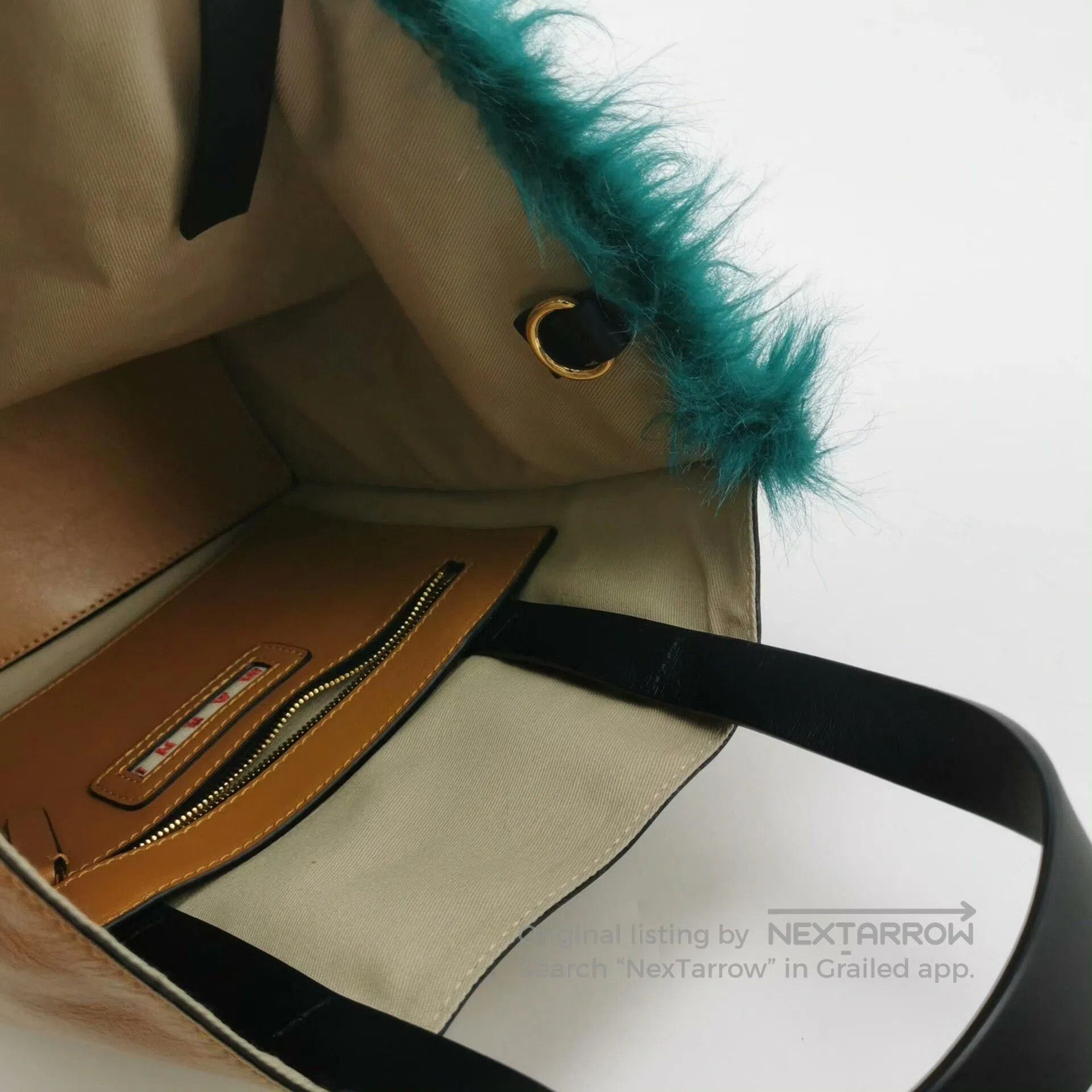 Marni MARNI Green Paneled Furry Bag. Size ONE SIZE - 7 Thumbnail