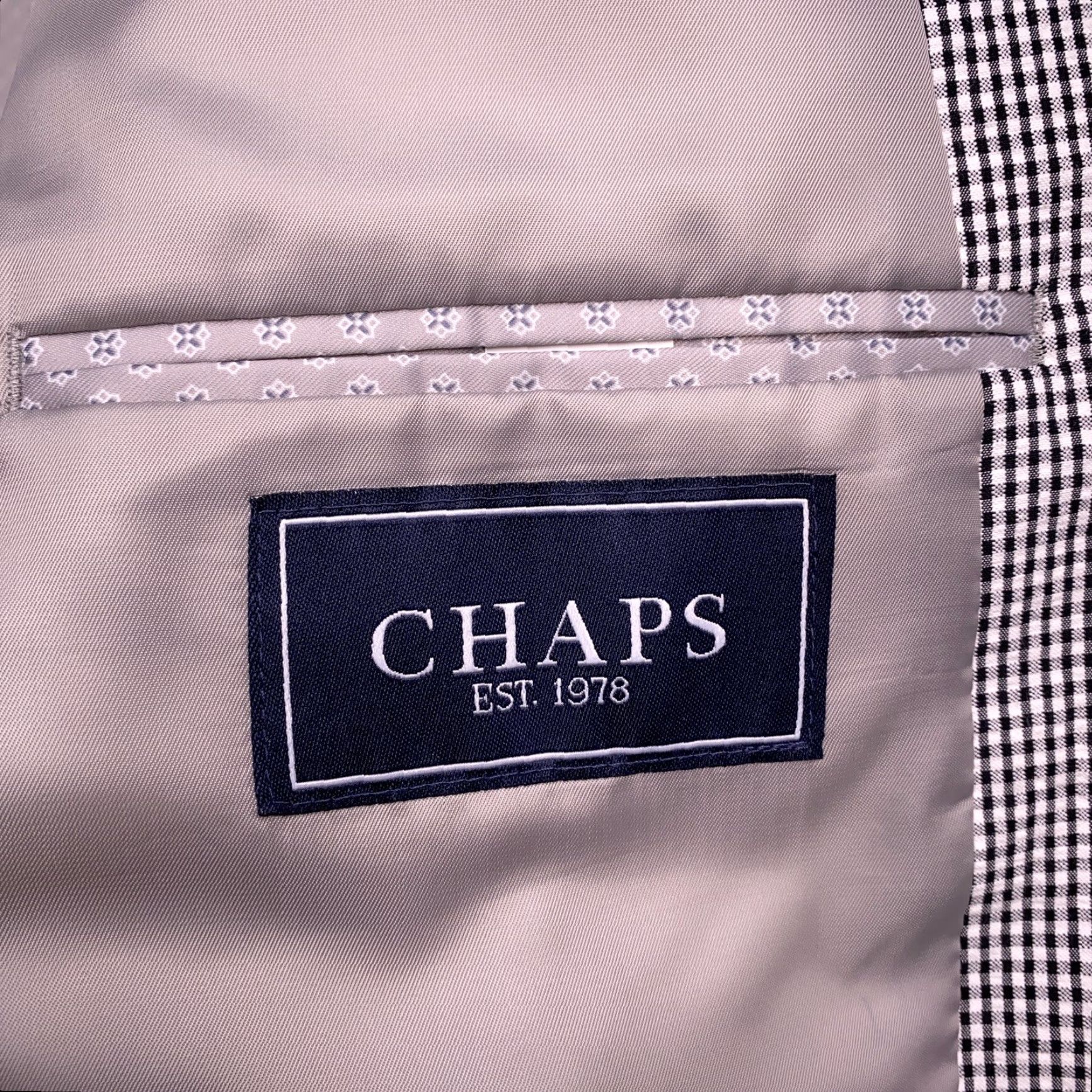 Chaps Chaps Sport Coat Mens 44L Black White Plaid Blazer Jackets Coat Blazer Sport Coat Notch Lapel Vintage? Wait. Size 44R - 5 Thumbnail