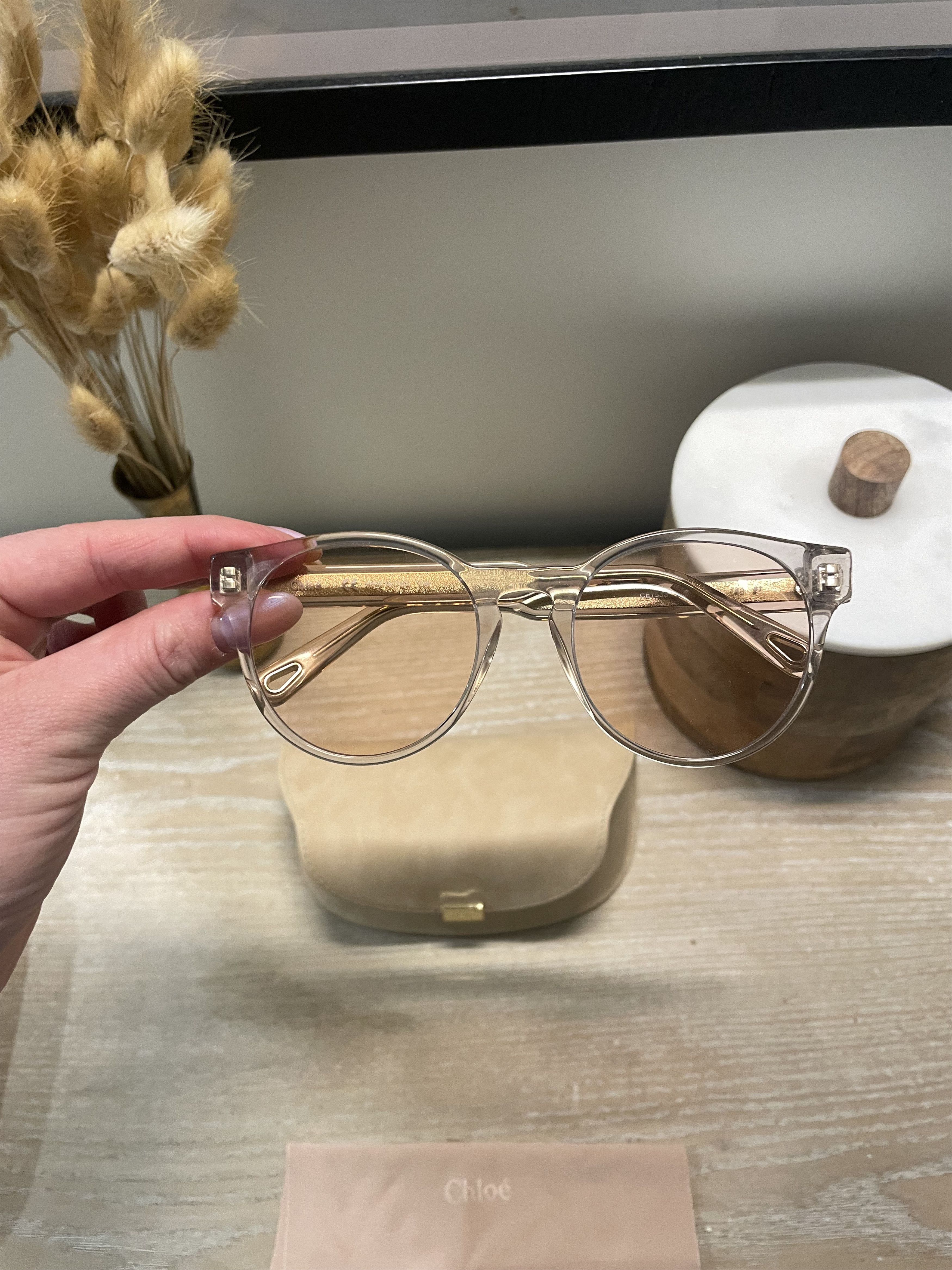 Chloe Chloe CE753S Champagne Round Sunglasses Size ONE SIZE - 1 Thumbnail