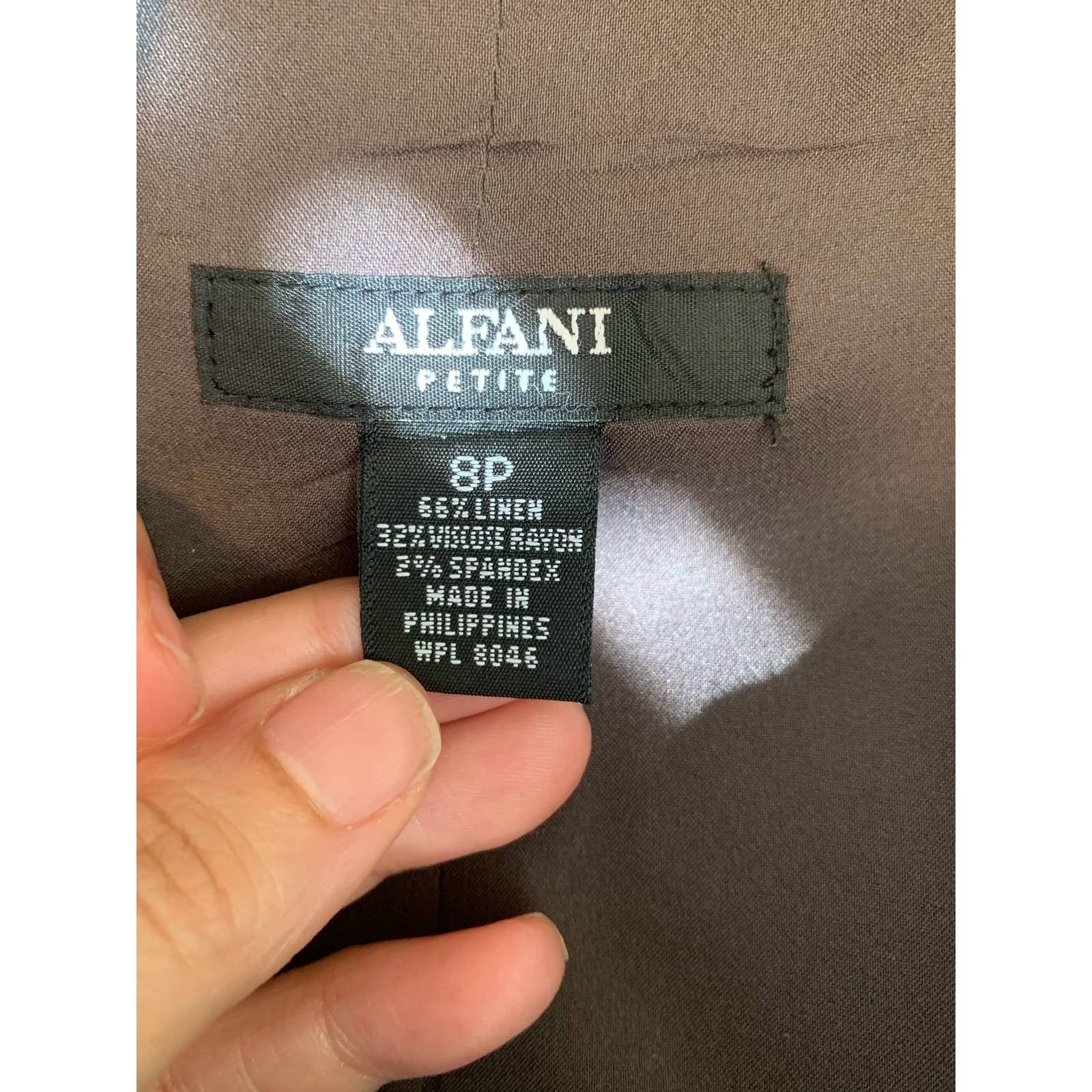 Alfani Alfani brown stitched lapel detail casual blazer size 8P Size M / US 6-8 / IT 42-44 - 3 Thumbnail
