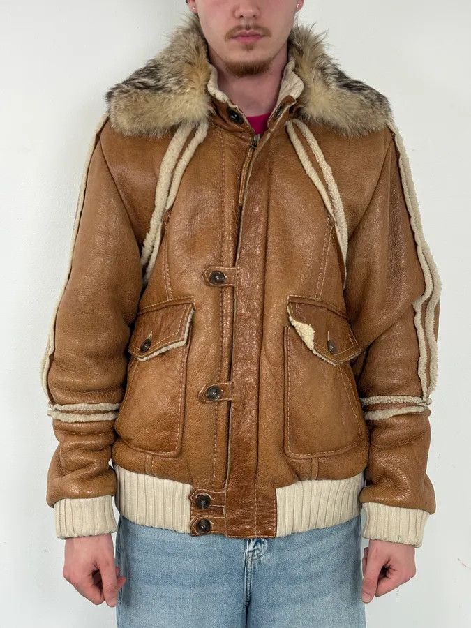 Roberto Cavalli FW2007 Cavalli Brown Fur Aviator Leather Jacket Size US L / EU 52-54 / 3 - 2 Thumbnail