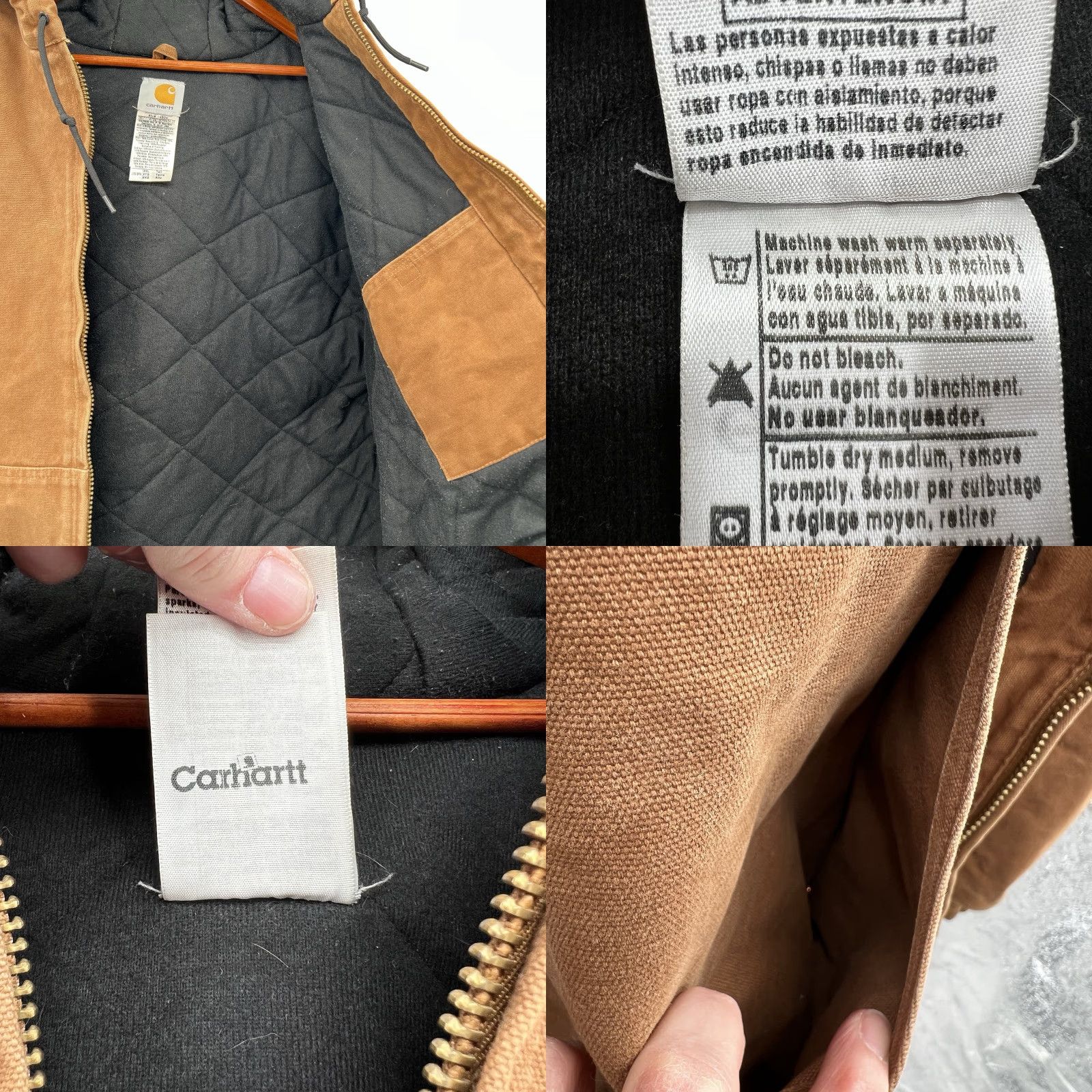 Carhartt VINTAGE Carhartt J130 Brown Hooded Jacket Work Coat 2XLT Bomber Jacket Casual Workwear Mens Brown 90s Size US XXL / EU 58 / 5 - 9 Thumbnail