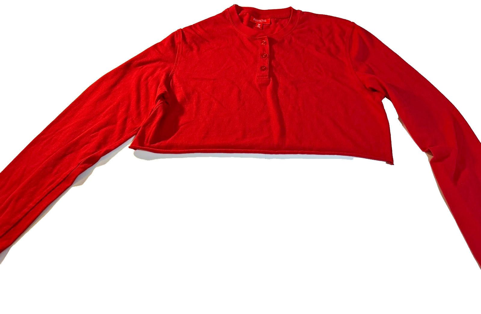 Macys Crimson Crop Henley Women’s Soft Cotton Long Sleeve Tee Size M / US 6-8 / IT 42-44 - 5 Thumbnail