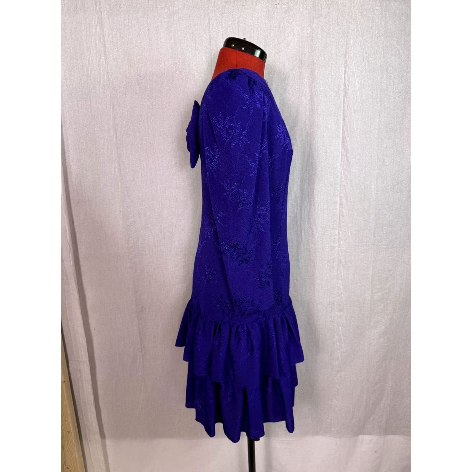 Vintage VINTAGE Patra Purple Floral Midi Dress Size 6 Womens Formal Size M / US 6-8 / IT 42-44 - 6 Thumbnail