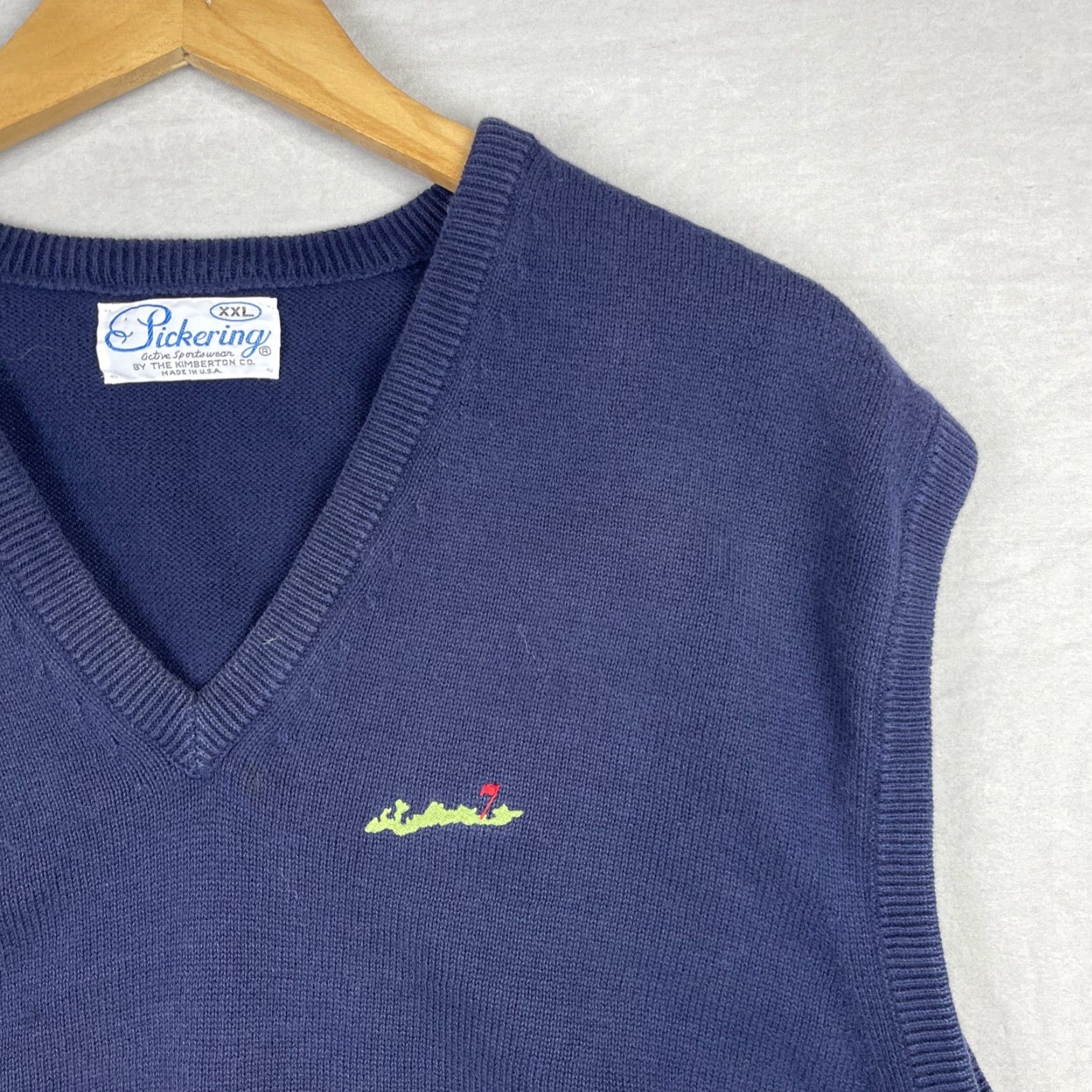 Vintage VINTAGE Pickering Navy Vest Sweater Mens 2XL Beac h Outdoor Golf Knit Embroidered Logo Size US XXL / EU 58 / 5 - 5 Thumbnail