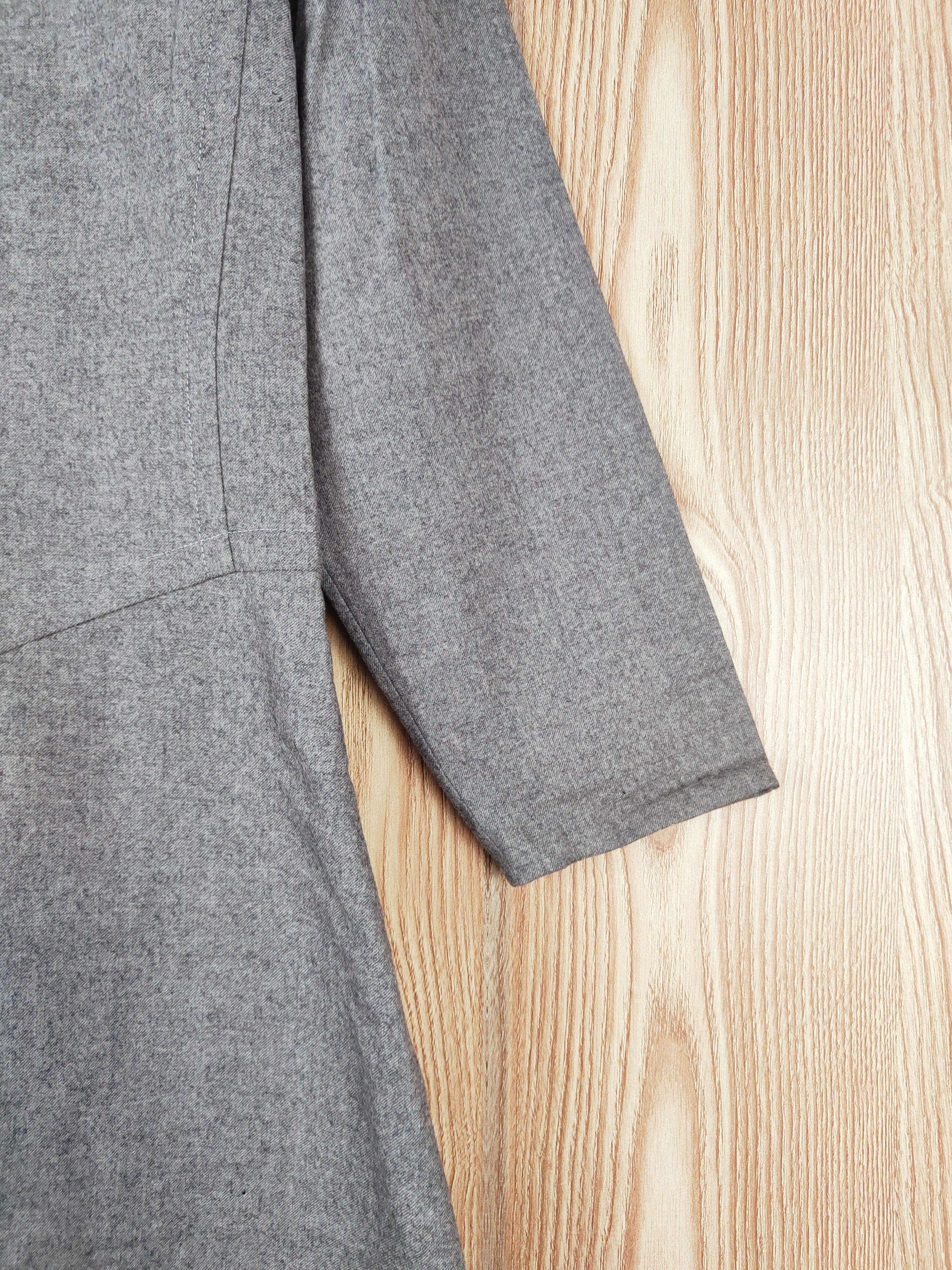 Designer × Yves Saint Laurent Yves Saint Laurent Gray Long Sleeve Midi Dresses Size S / US 4 / IT 40 - 9 Thumbnail
