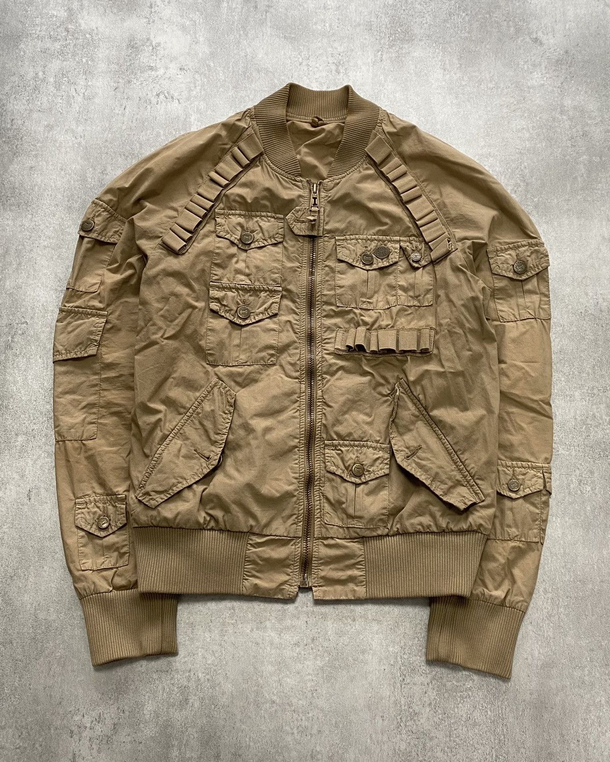 image of Frankie Morello Extreme Utility Jacket (L) in Beige, Men's (Size Large)