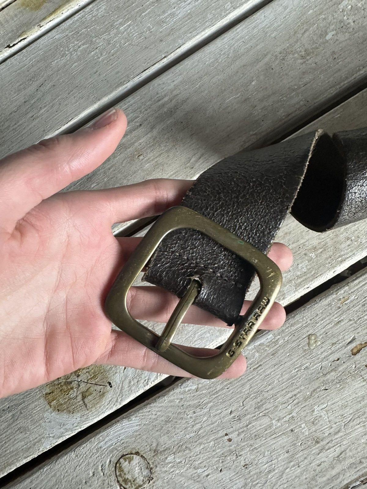 G-Star RARE🚨 G-STAR RAW VINTAGE LEATHER BELT BUCKLE Y2K Size ONE SIZE - 2 Thumbnail