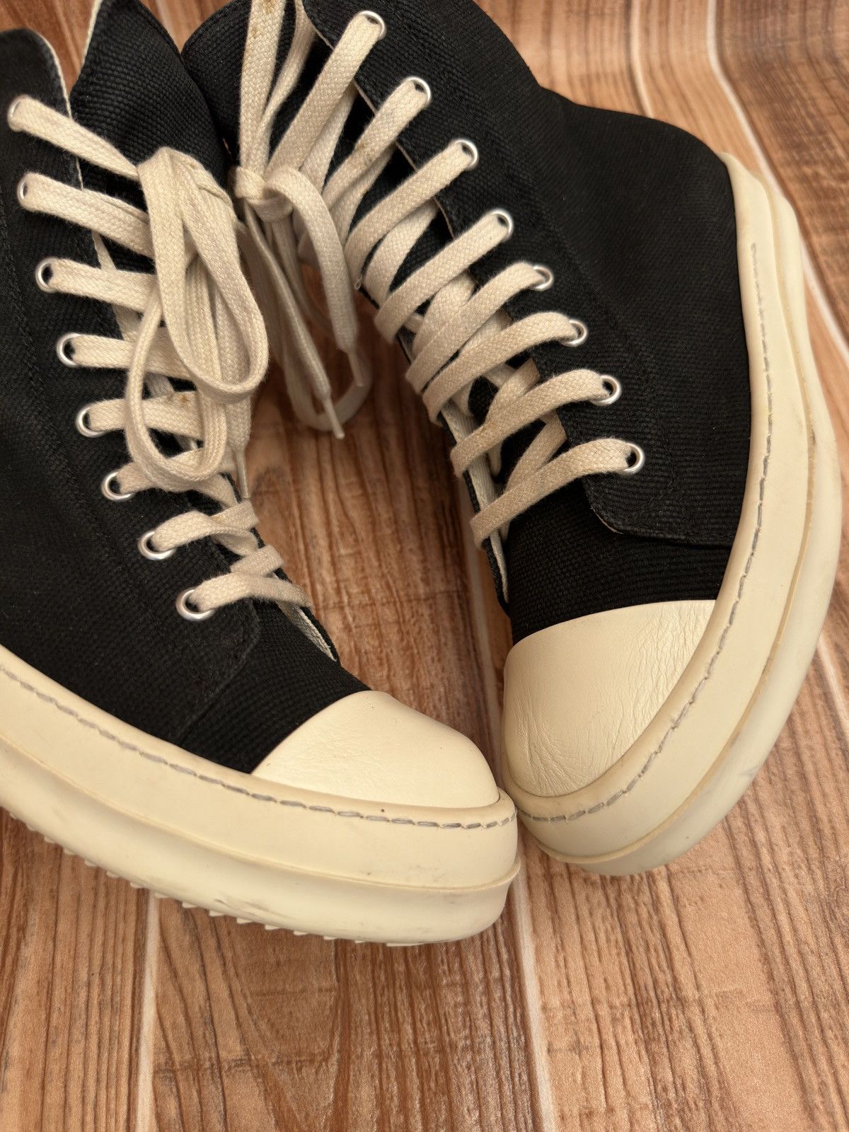 Rick Owens Rick Owens DRKSHDW Canvas Ramones High Tops Size US 6 / IT 36 - 16 Thumbnail