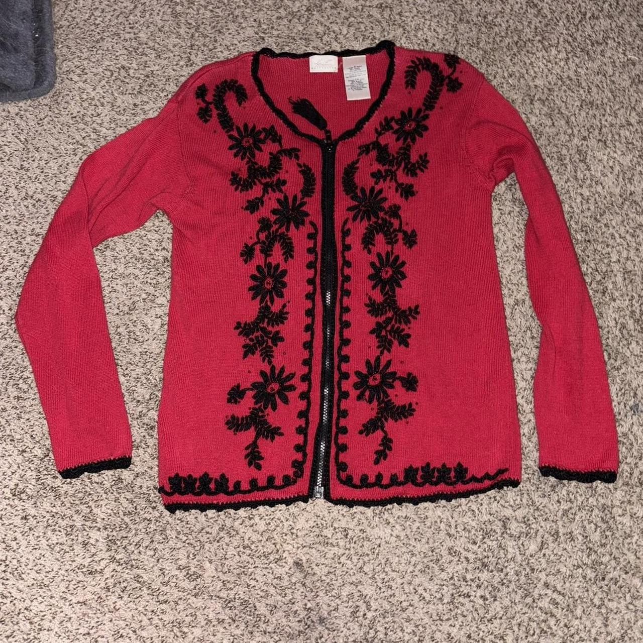 Other 90s Vintage floral beaded and embroidered zip up sweater Size S / US 4 / IT 40 - 1 Thumbnail