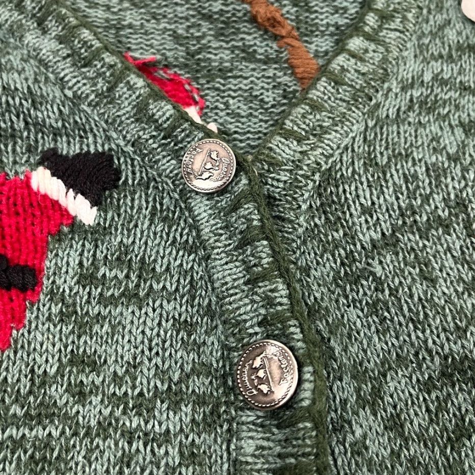 Quacker Factory VINTAGE Quacker Factory Christmas Sweater Cardigan Womens M Green Jingle Bells Santa Woman Cardigan Christmas Theme Mens/Womens Size M / US 6-8 / IT 42-44 - 6 Thumbnail