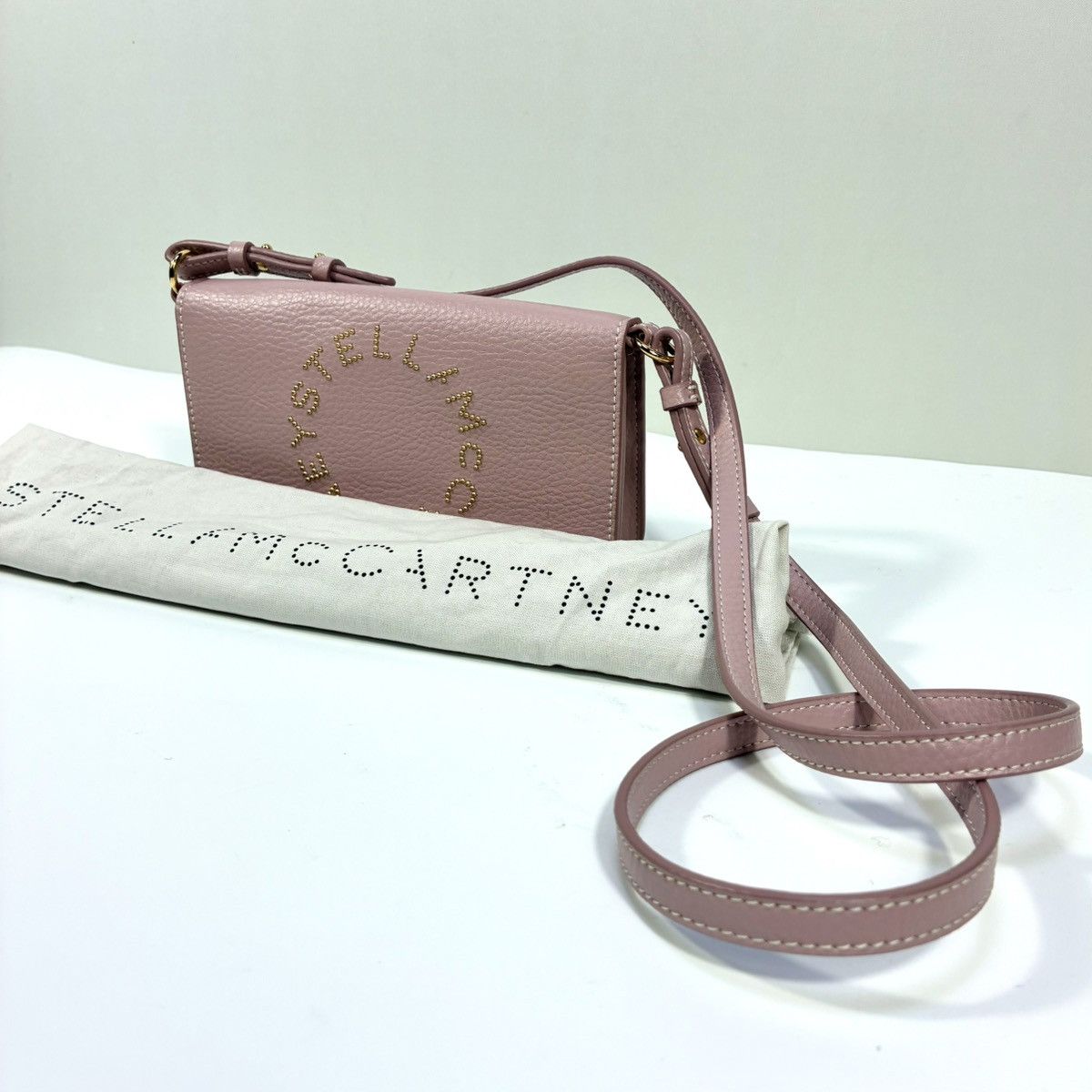 Stella McCartney Stella McCartney Mini Logo Faux Leather Crossbody Pale Mauve Size ONE SIZE - 21 Thumbnail