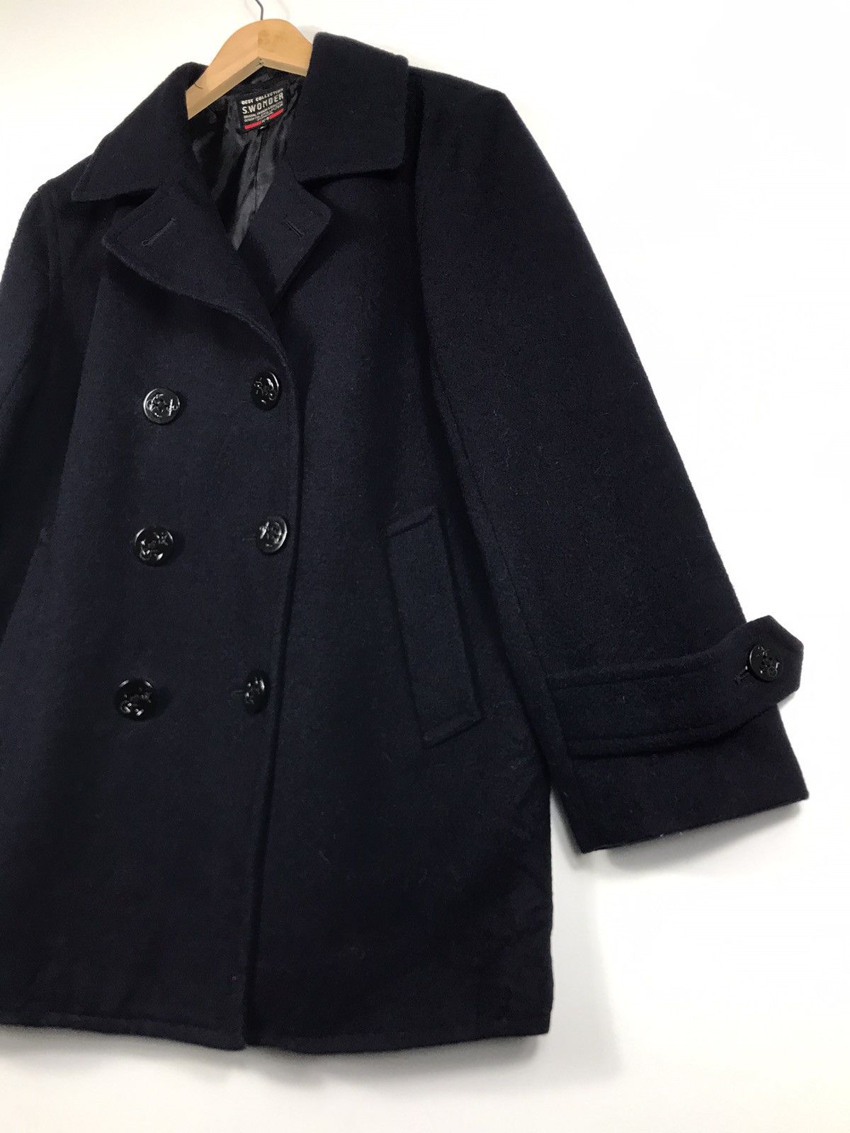 Vintage ⚡️Vintage S.Wonder Wool Double Breast Peacoat Jacket Size US L / EU 52-54 / 3 - 3 Thumbnail