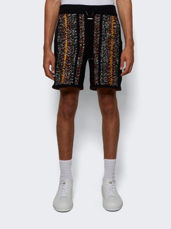 Amiri o1gr1nt0824 Braided Bandana Shorts in Black Size US 30 / EU 46 - 3 Thumbnail