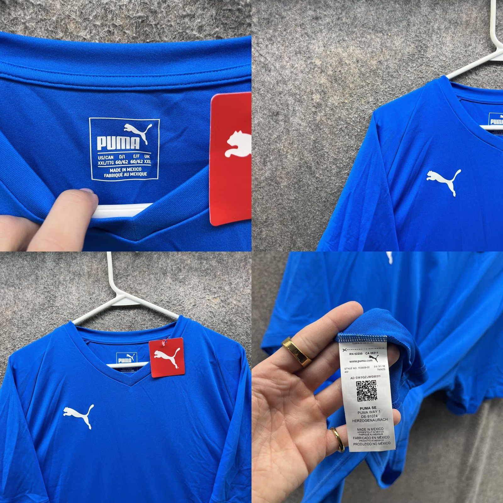 Puma PUMA Jersey Shirt Mens 2XL Blue LIGA Core DryCELL Short Sleeve Soccer Top Size US XXL / EU 58 / 5 - 8 Thumbnail