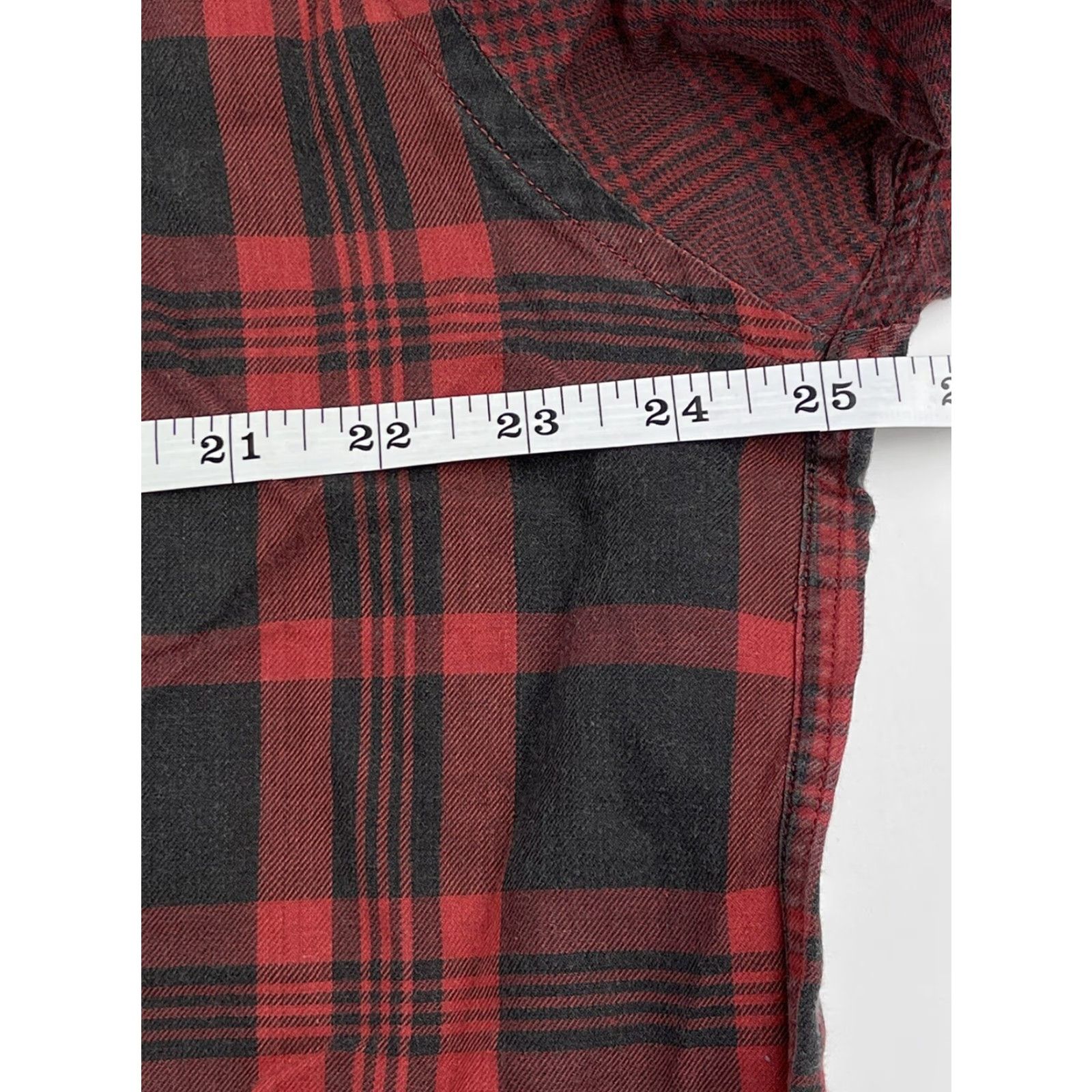 Tommy Hilfiger VINTAGE Tommy Hilfiger Shirt Red Plaid Long Sleeve Button-Down Sz L Adult Large Red, Cotton, 90s, Preppy, Lion Crest, Logo, Pocketed Mens Shirt Size 42R - 6 Thumbnail