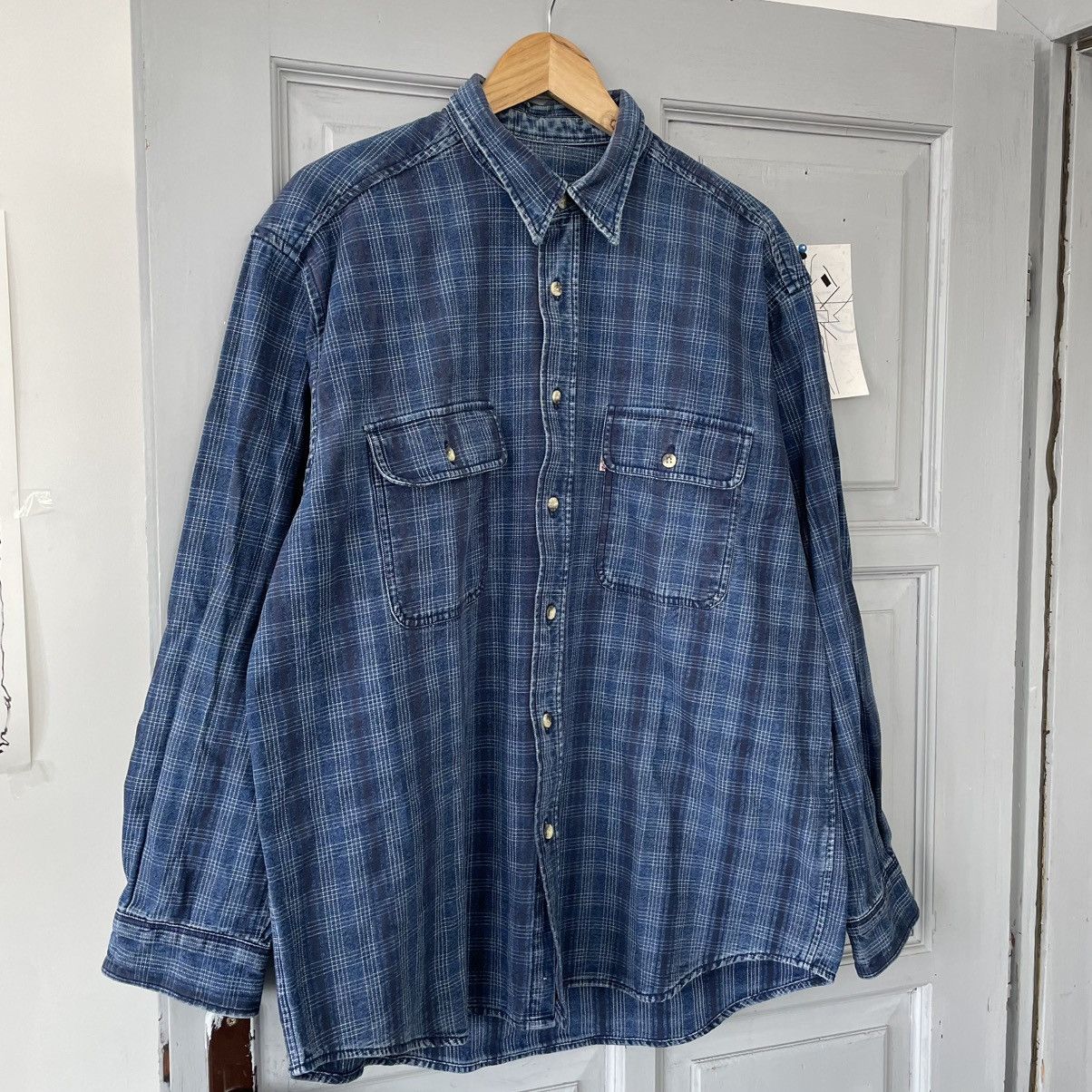 Levi's × Vintage Vintage 90’s Heavy Levi’s Flannel shirt button up y2k Size US L / EU 52-54 / 3 - 3 Thumbnail