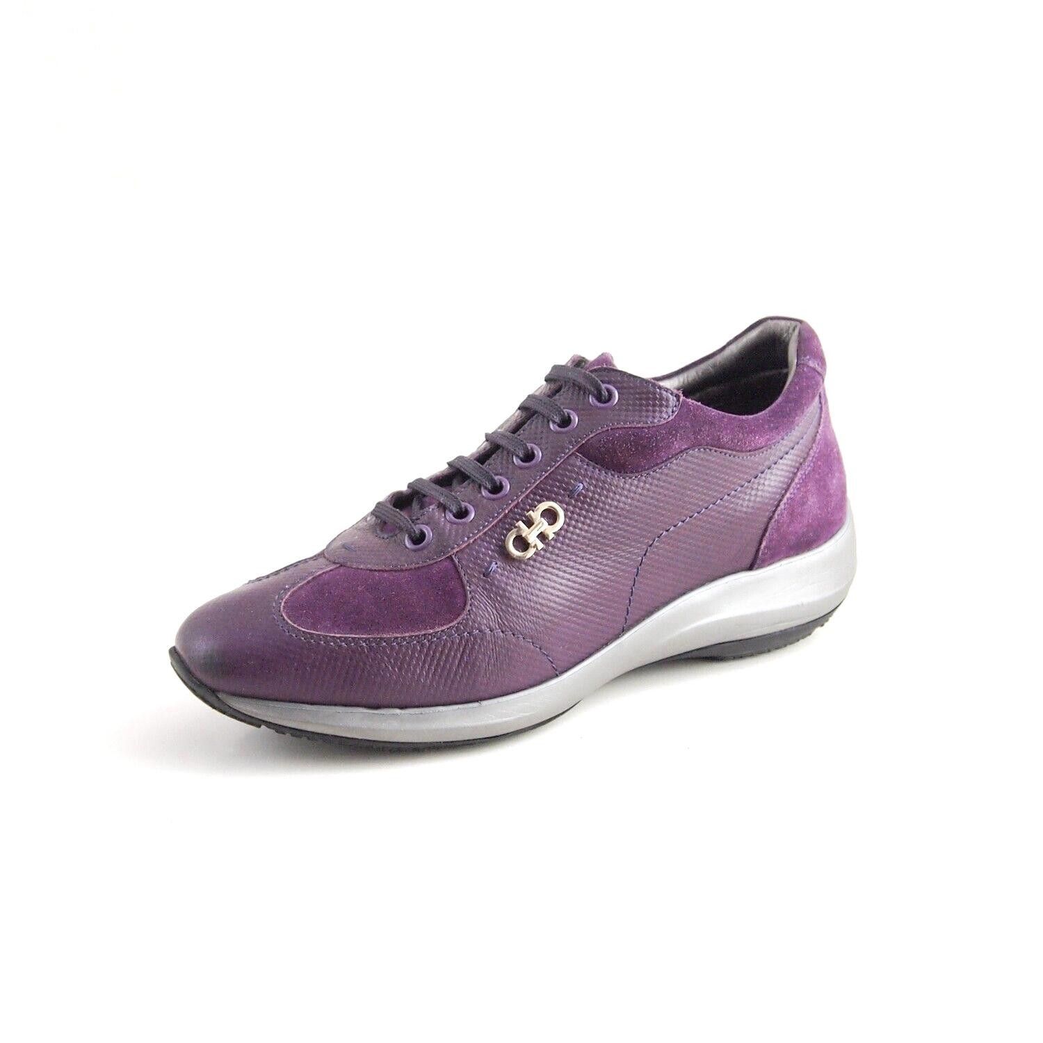 Salvatore Ferragamo Ferragamo Gancio Sneakers Purple Suede Leather EU 37 US 7 B Size US 7 / IT 37 - 1 Thumbnail