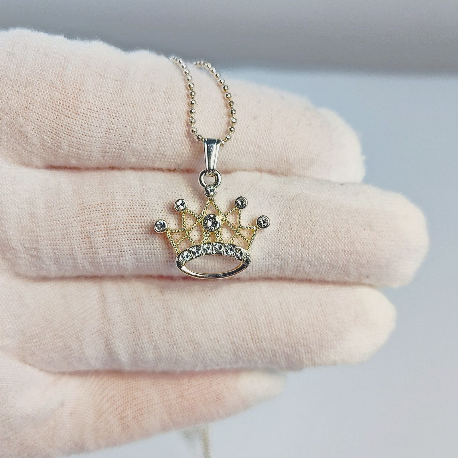 Disney Disney Parks Kingdoms & Castles Crown Tiara Necklace Silver Size ONE SIZE - 4 Thumbnail