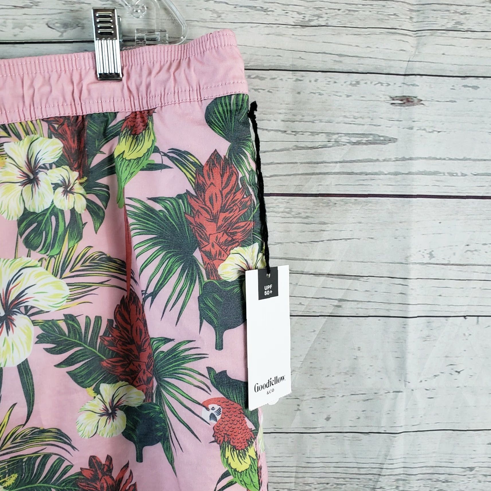 Vintage Goodfellow Swim Trunks Bottom Mens 2XL Floral Pink Green Parrots Size US 39 - 2 Thumbnail