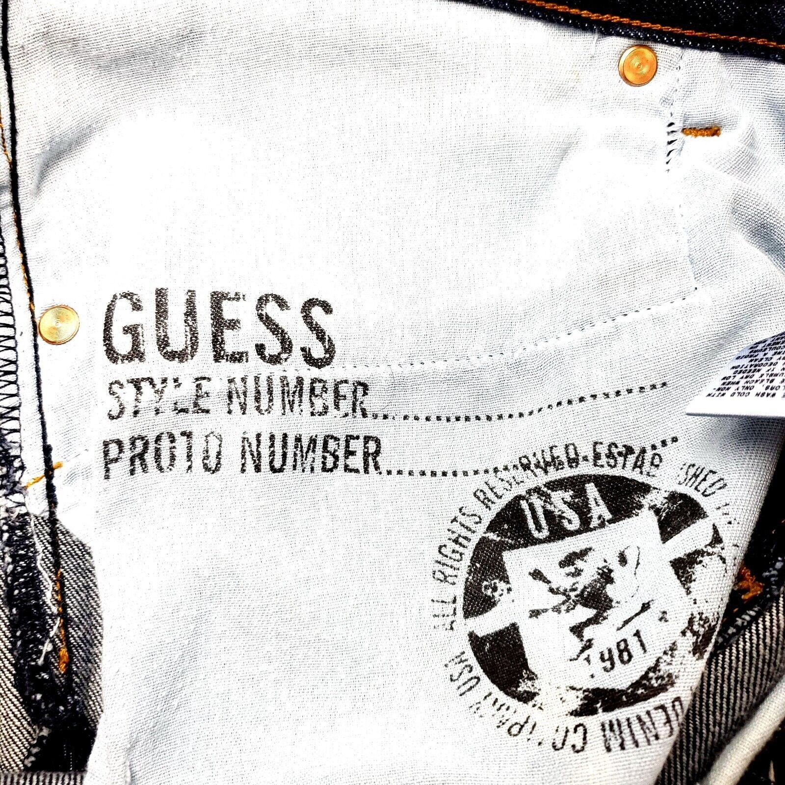 Guess Guess Cotton Denim Jeans 34/26 Dark Blue Natural Crease Low Size US 34 / EU 50 - 5 Thumbnail