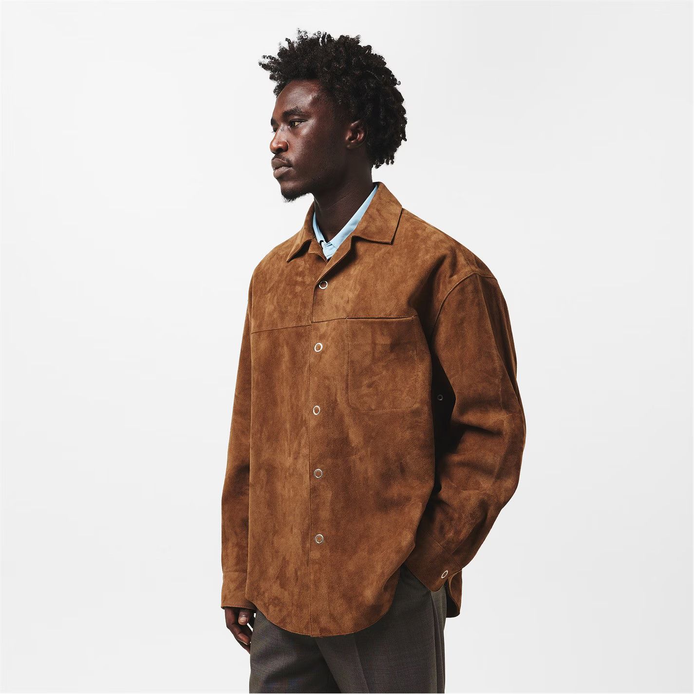 AMI o1g2r1mq0326 Leather Jacket in Noisette Size US L / EU 52-54 / 3 - 3 Thumbnail