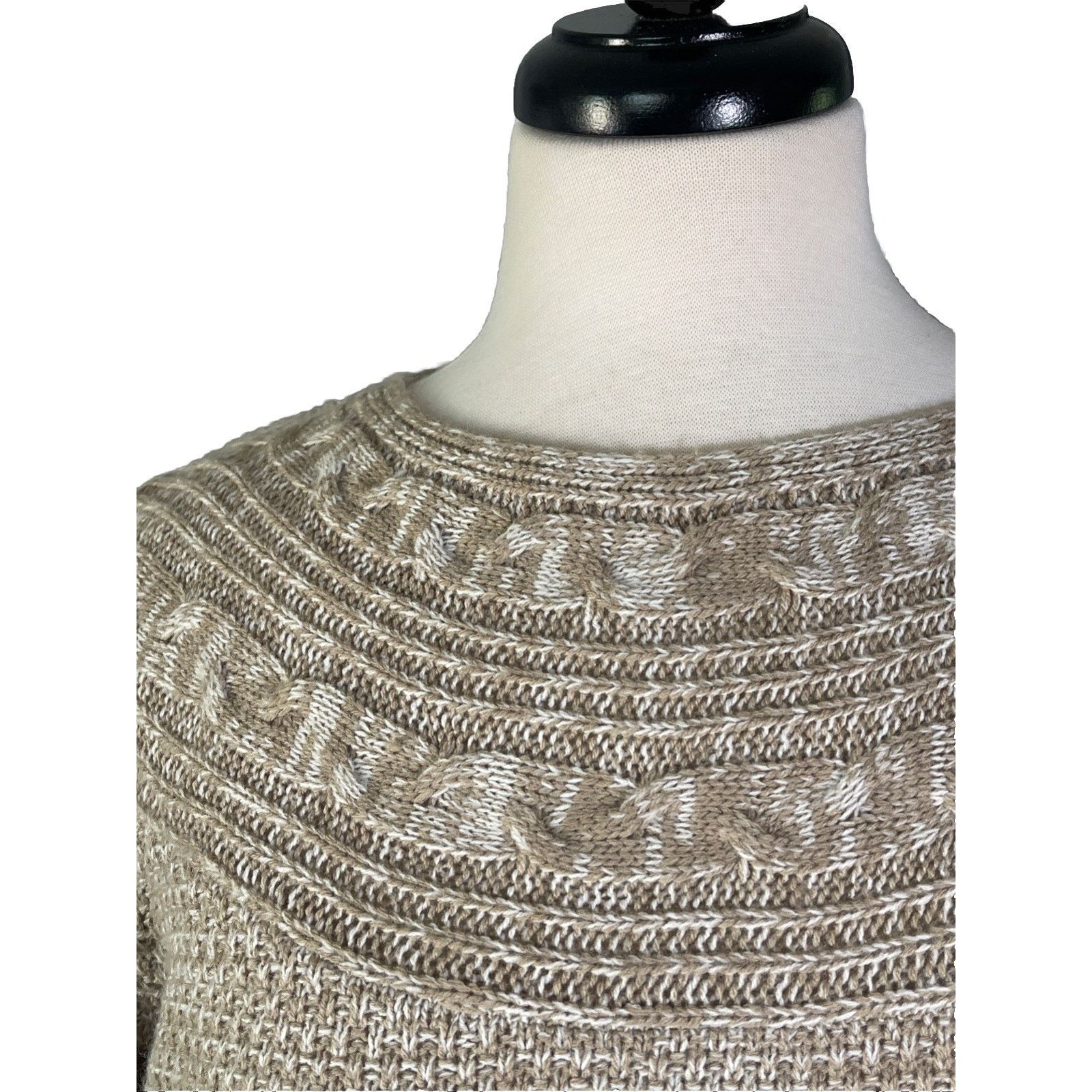 Croft & Barrow Croft and Barrow Sweater Women’s Medium Beige Cable Size M / US 6-8 / IT 42-44 - 2 Thumbnail