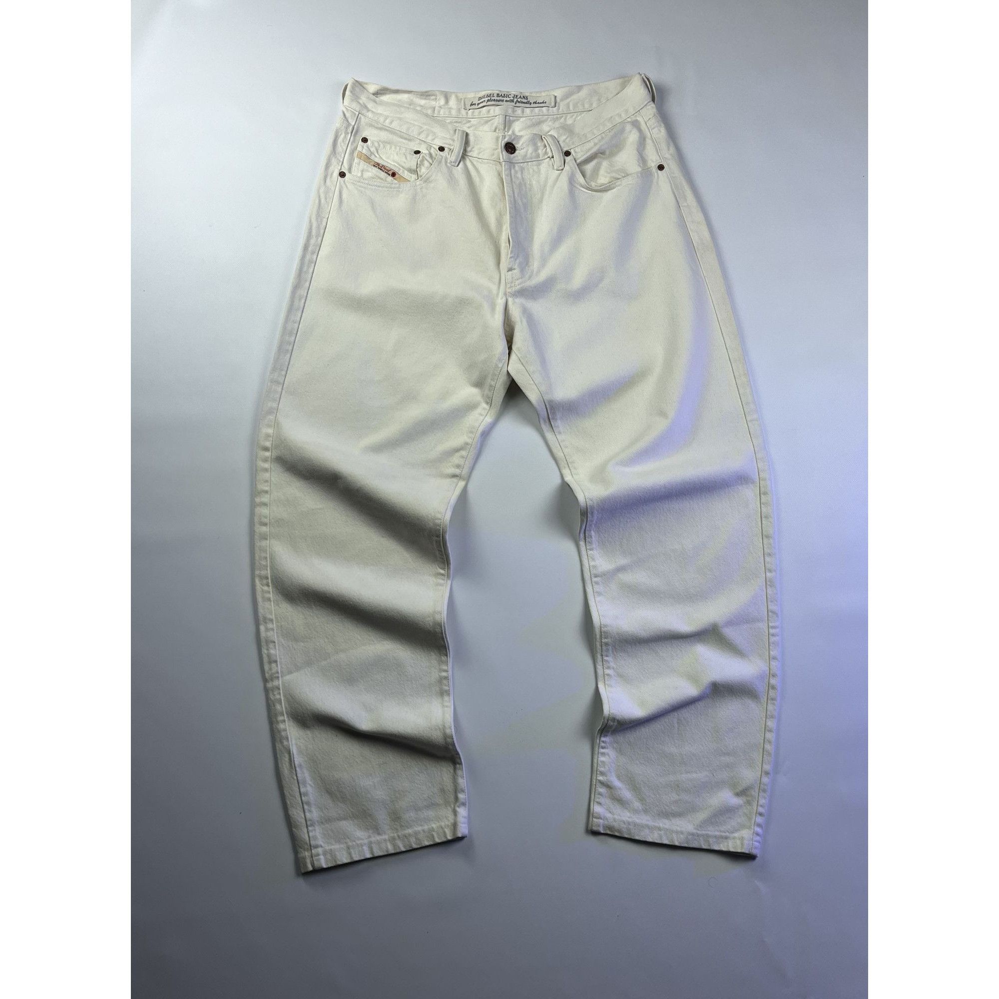 Diesel × Vintage Vintage Diesel Basic Jeans White Made In Italy Size US 34 / EU 50 - 1 Thumbnail