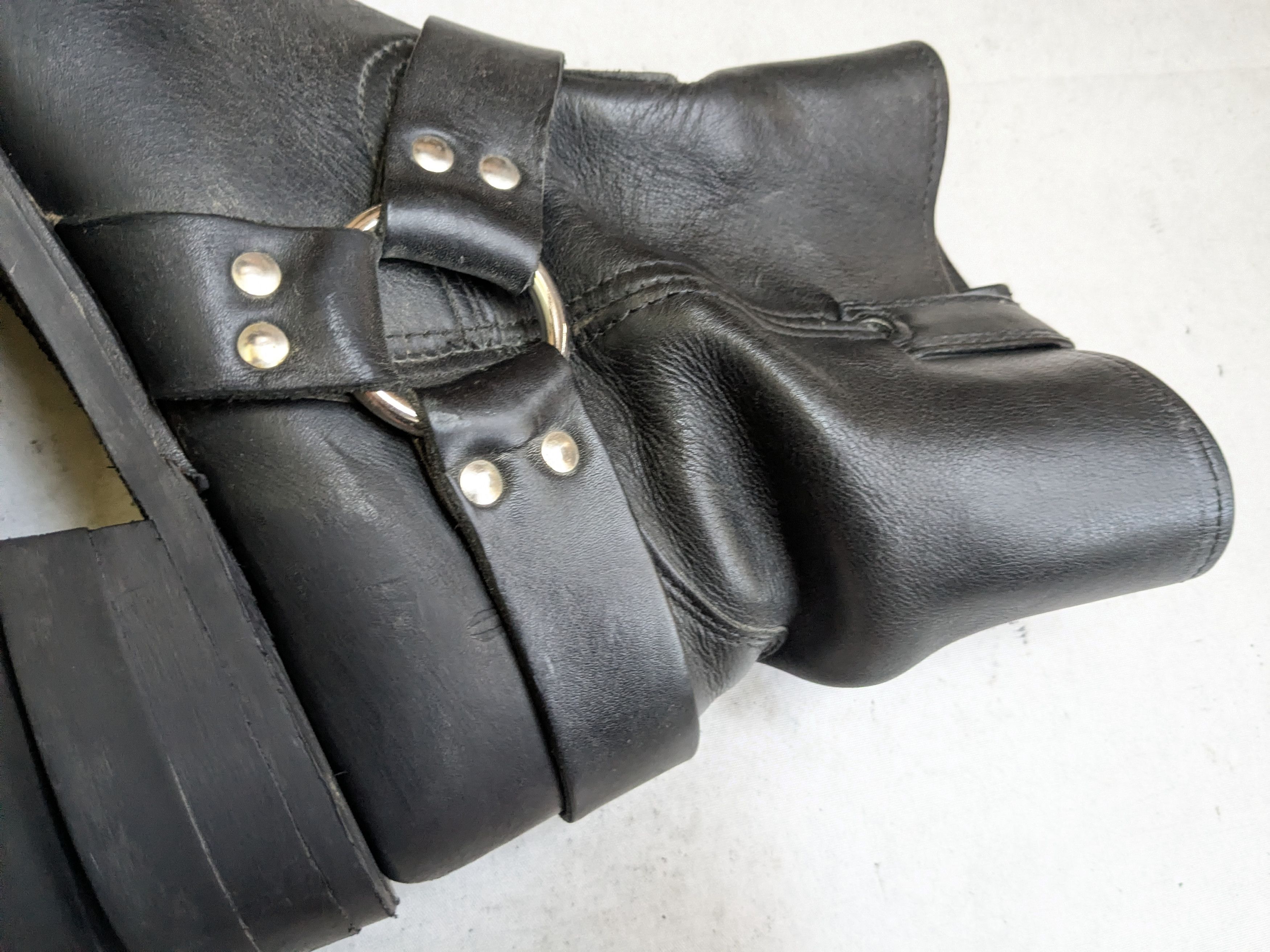 Frye Frye Harness Boots Black Leather 13 M Leather Buckle Size US 13 / EU 46 - 9 Thumbnail