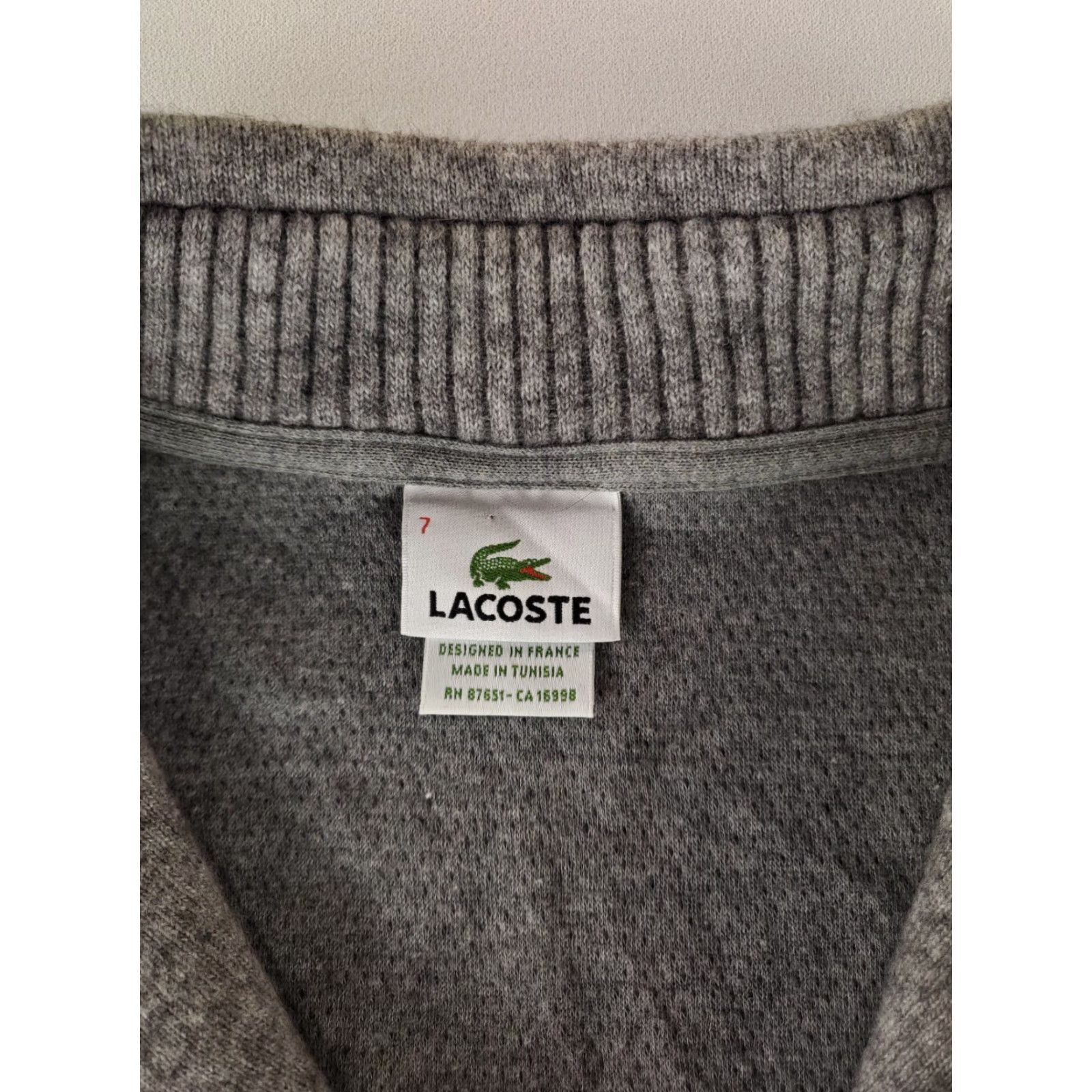 Lacoste Lacoste 1/4 Zip Wool Cotton Blend Sweater Long Sleeve Gray Mens XXL FR 7 Pullover Size US XXL / EU 58 / 5 - 3 Thumbnail