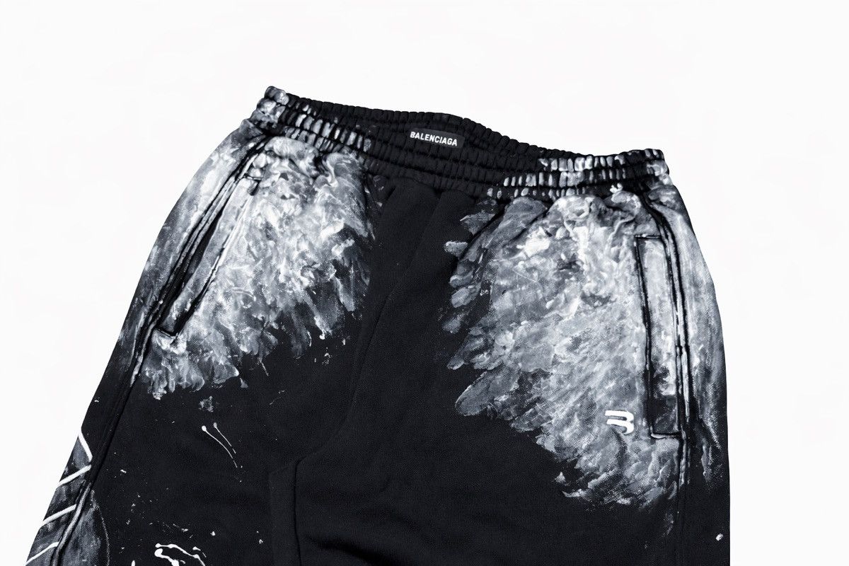 Balenciaga BNWT Balenciaga Paint Sporty B Sweatpants in Black Size US 32 / EU 48 - 2 Thumbnail