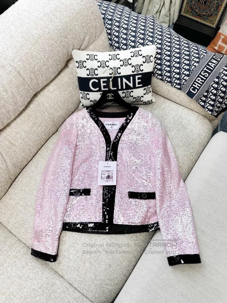 Chanel Chanel Full-body sequin two-pocket black sequin rolled-edg Size XS / US 0-2 / IT 36-38 - 1 Thumbnail