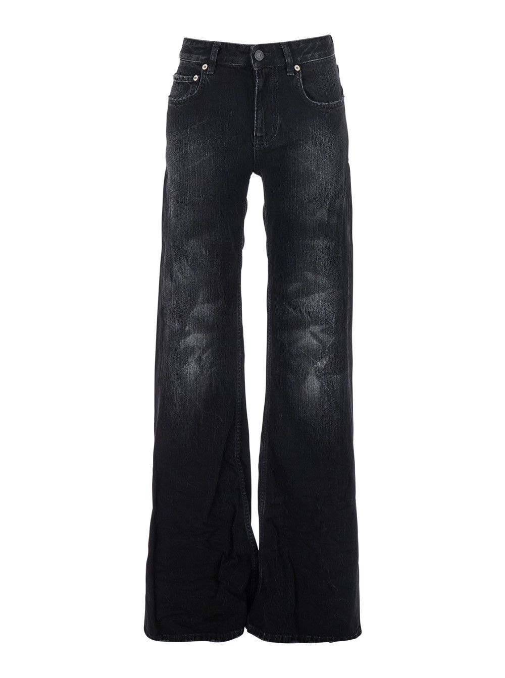 Balenciaga Black Jeans with Faded Effect and Wide Legi n Denim Woman Size 27" / US 4 / IT 40 - 1 Thumbnail