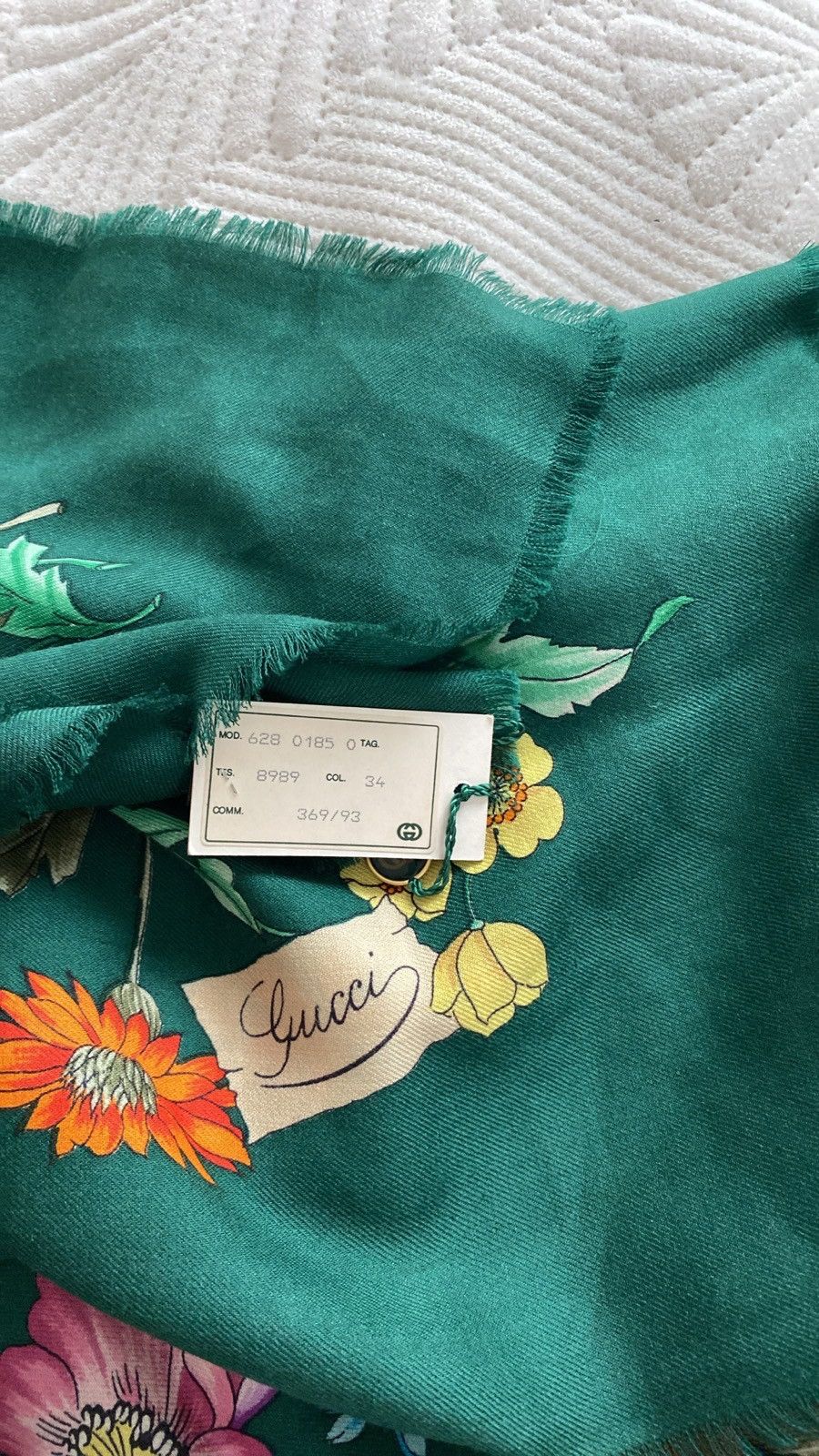 Gucci Gucci gloral scarf silk & cotton Size ONE SIZE - 4 Thumbnail