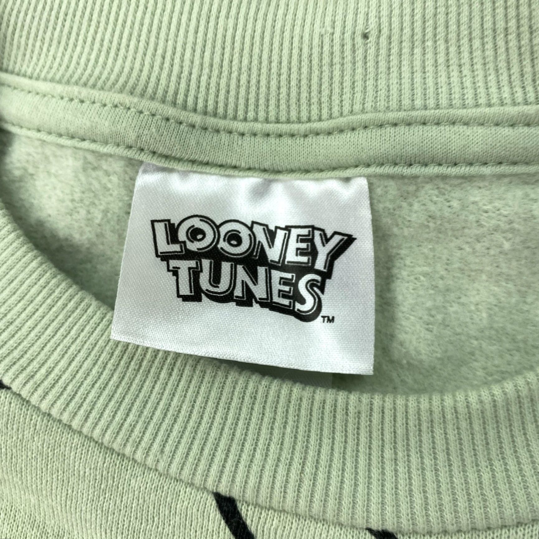 Vintage Looney Tunes Sweatshirt Mens M Mint Green Graphic Print Pullover Crewneck Bugs Bunny Taz Daffy Duck Marvin the Martian Wile E. Coyote Size US M / EU 48-50 / 2 - 4 Thumbnail