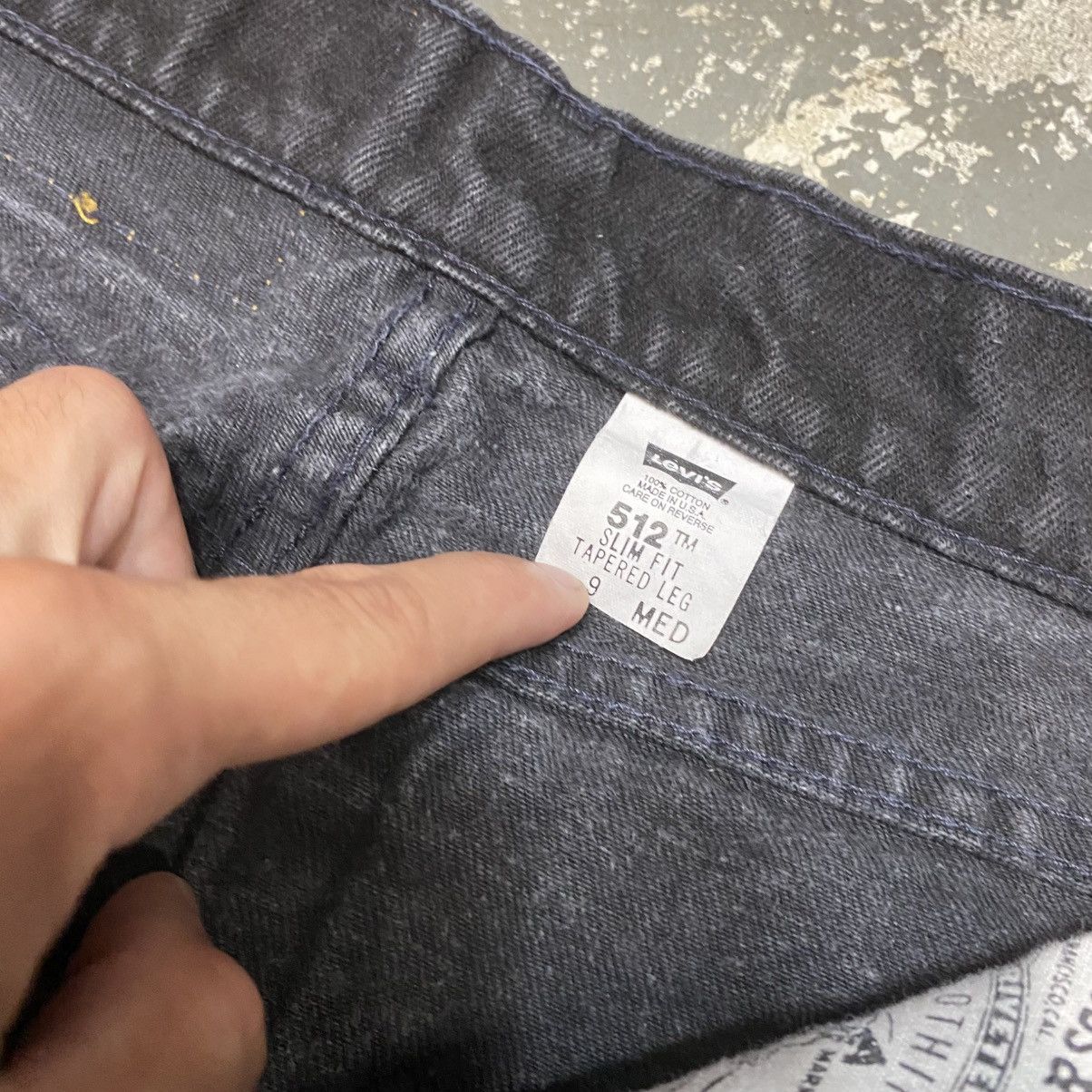 Levi's Vintage Levis 512 Black Slim Taper Denim Jeans 90s Size US 26 / EU 42 - 6 Thumbnail