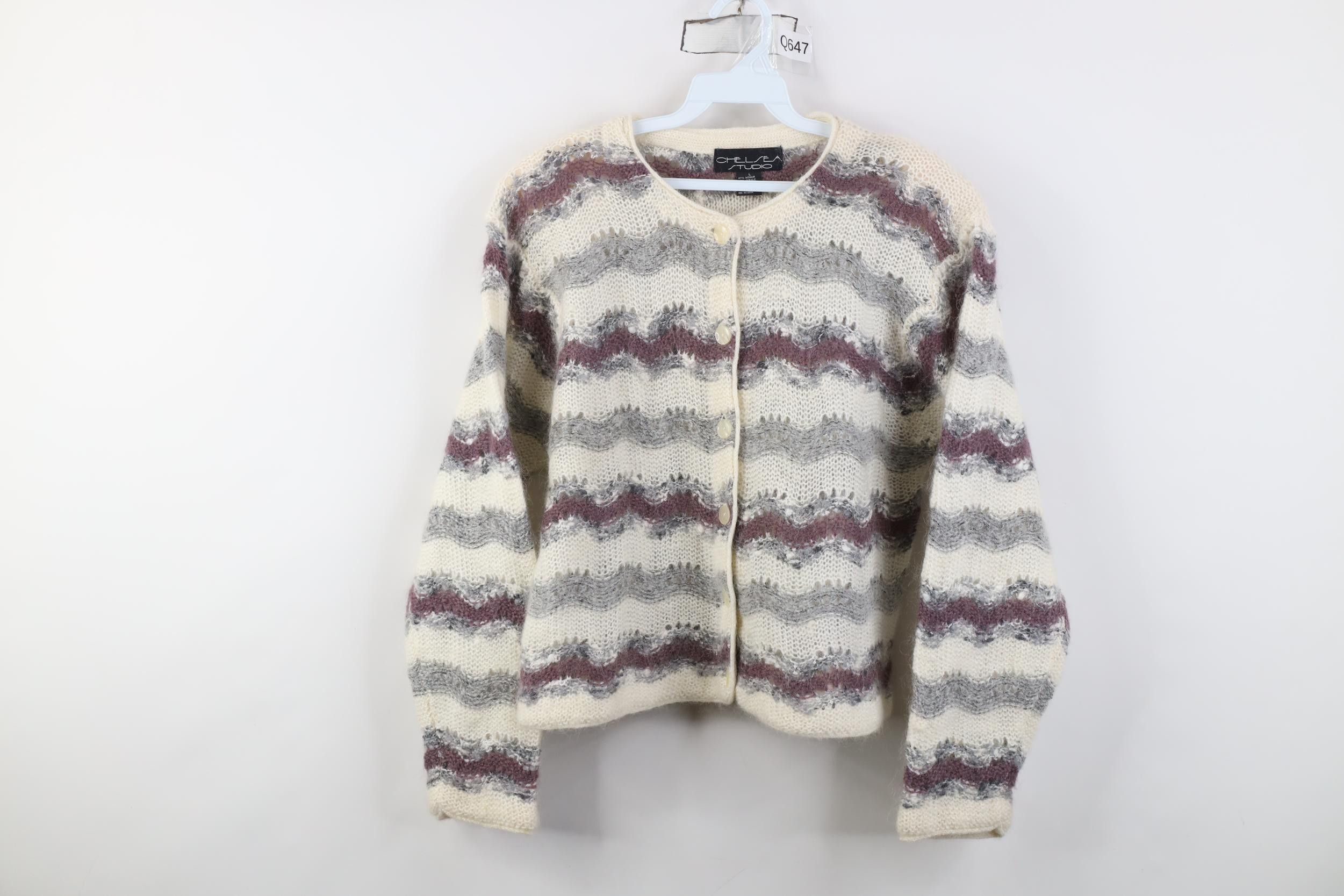 Vintage Vintage 90s Streetwear Mohair Blend Knit Cropped Sweater Size L / US 10 / IT 46 - 1 Thumbnail