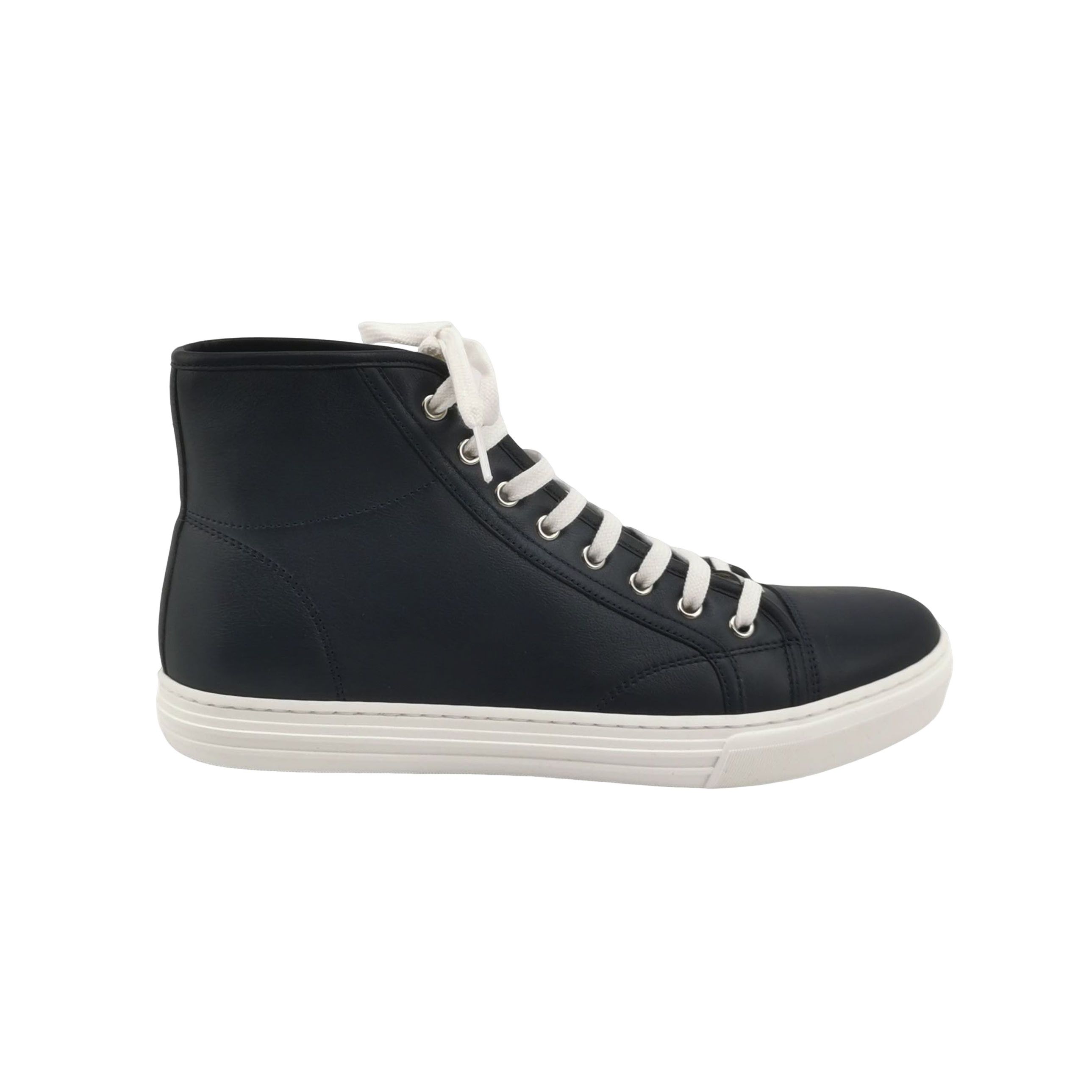 Gucci Gucci Navy Leather High-Top Sneakers 8G Size US 9 / EU 42 - 1 Thumbnail