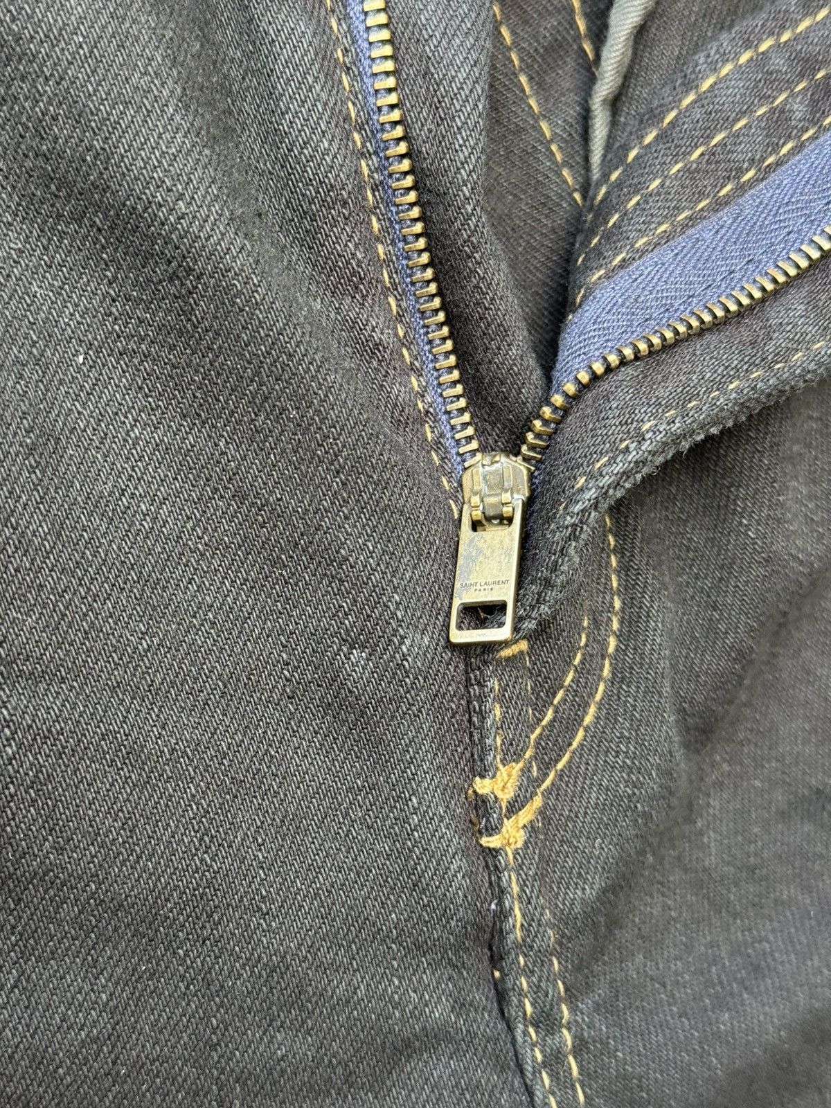 Saint Laurent Paris × Yves Saint Laurent SAINT LAURENT Trash Overdye JAPAN DENIM Distressed Skinny Size 27" / US 4 / IT 40 - 7 Thumbnail