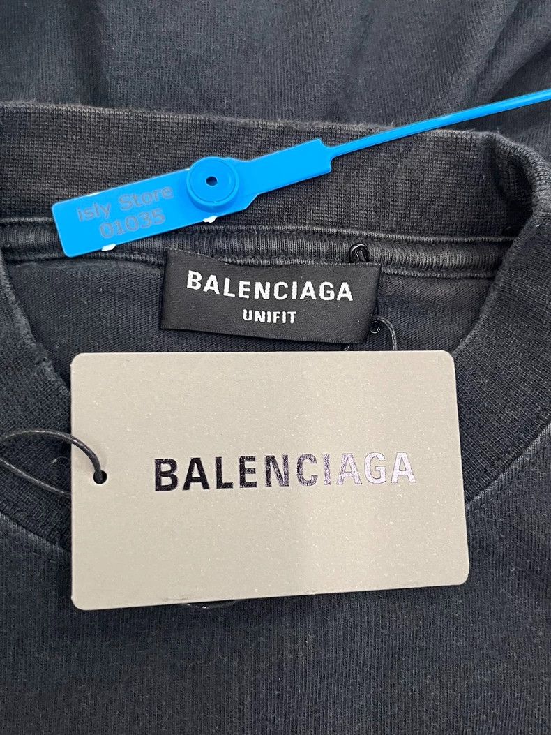 Balenciaga Balenciaga Solid Logo Print Jersey Short Sleeve Tee Size US M / EU 48-50 / 2 - 5 Thumbnail