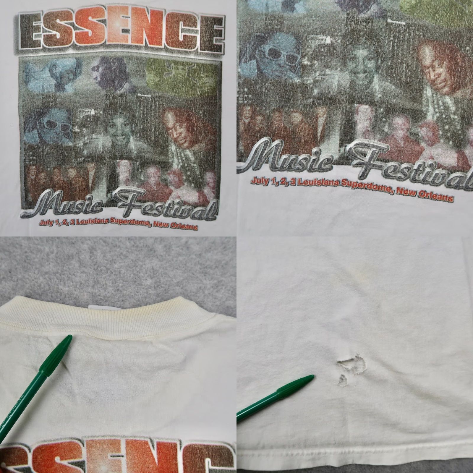 Hanes VINTAGE Hanes T Shirt Mens XL White Essence Music Festival 2000 New Orleans LA Hip Hop Graphic Tee Size US XL / EU 56 / 4 - 10 Thumbnail