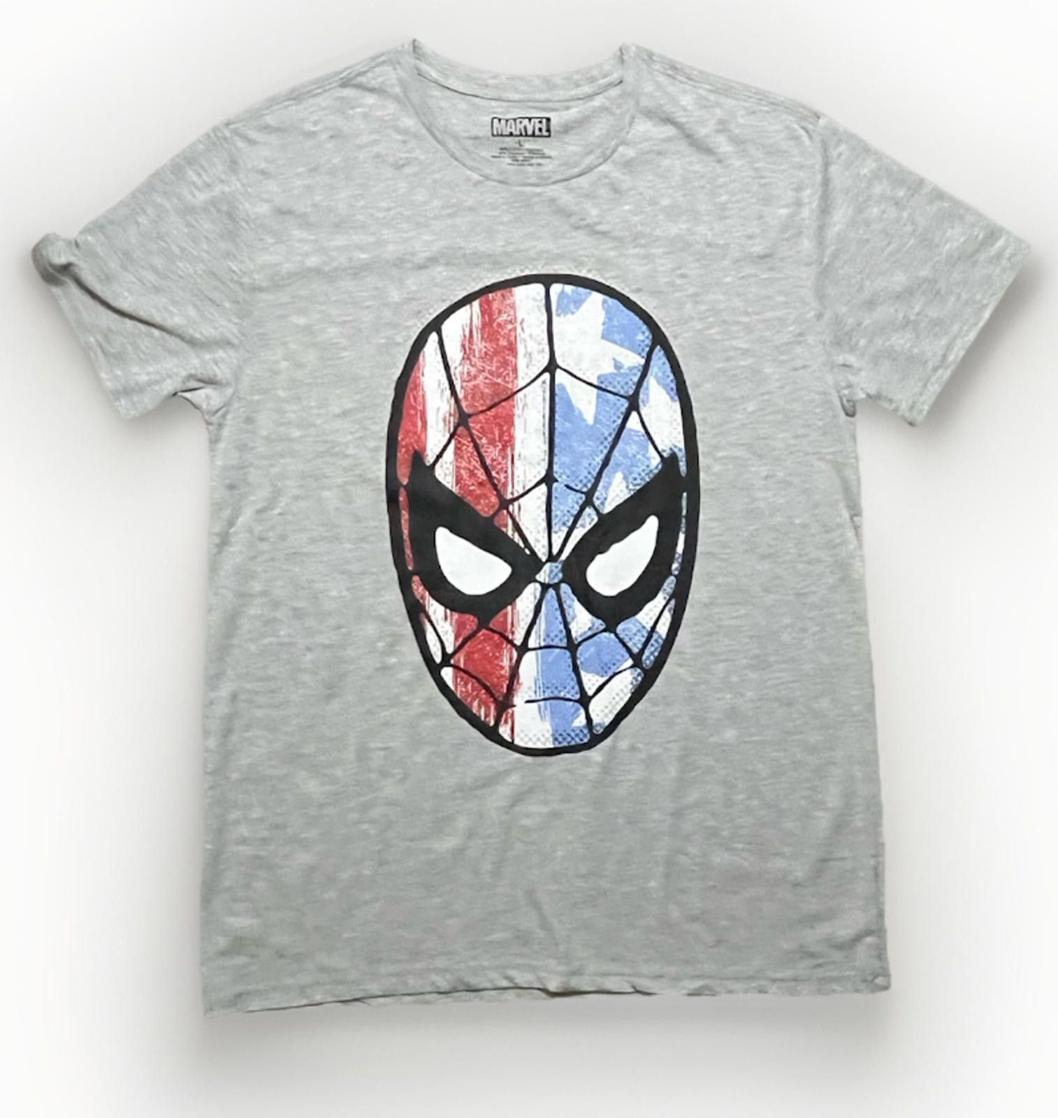 Marvel Comics Marvel Spider-Man Mask Tee Gray Distressed Graphic Shirt Size US L / EU 52-54 / 3 - 1 Thumbnail