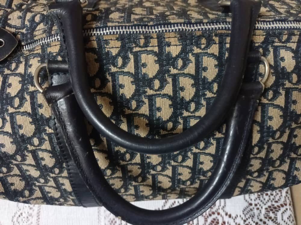 Christian Dior Monsieur Vintage 80s Christian Dior Beige Trotter Monogram Duffle Bag Size ONE SIZE - 7 Thumbnail