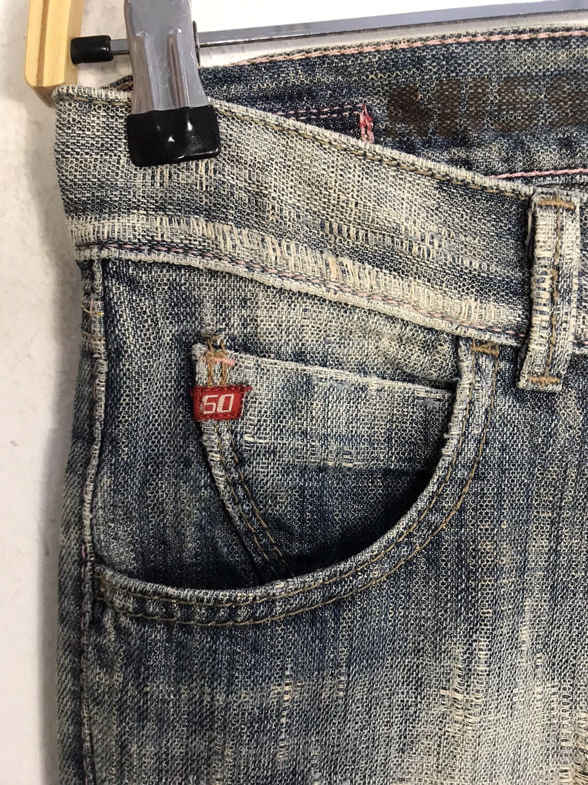 Miss Sixty Miss Sixty Distressed Indigo Denim Jeans Relaxed Tapered Size 27" / US 4 / IT 40 - 6 Thumbnail