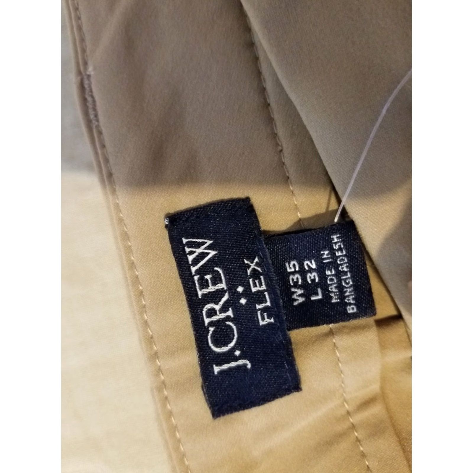 J.Crew Mens J.Crew Slim Chino Pants 35x32 Beige Khaki Dress Slack Trousers Sl Size US 35 - 7 Thumbnail