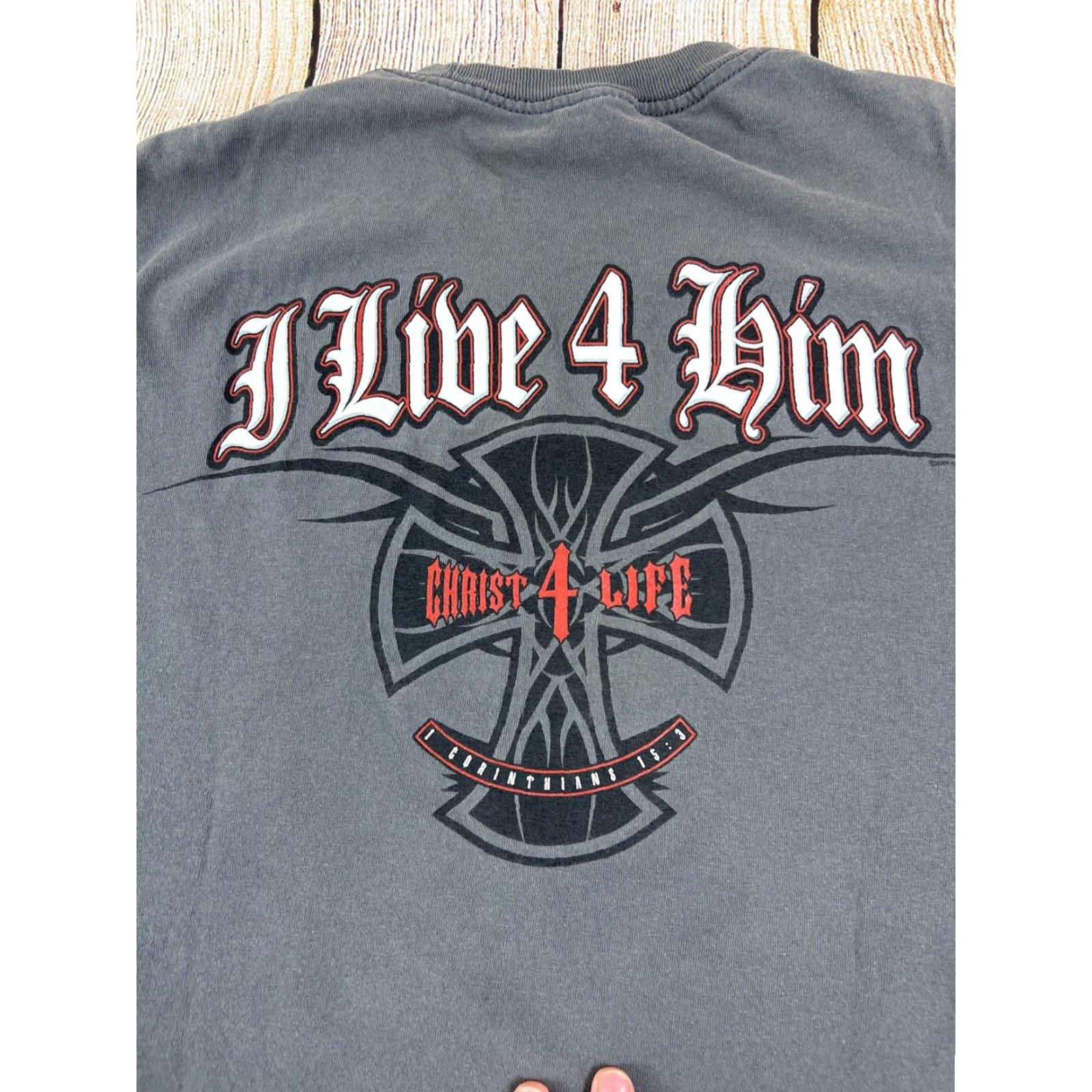 Alife Y2K Jesus Biker Choppers Parody Gray T Shirt Medium Mens Humor 4 Life He Died 4 Me Christ 4 Life Size US M / EU 48-50 / 2 - 8 Thumbnail