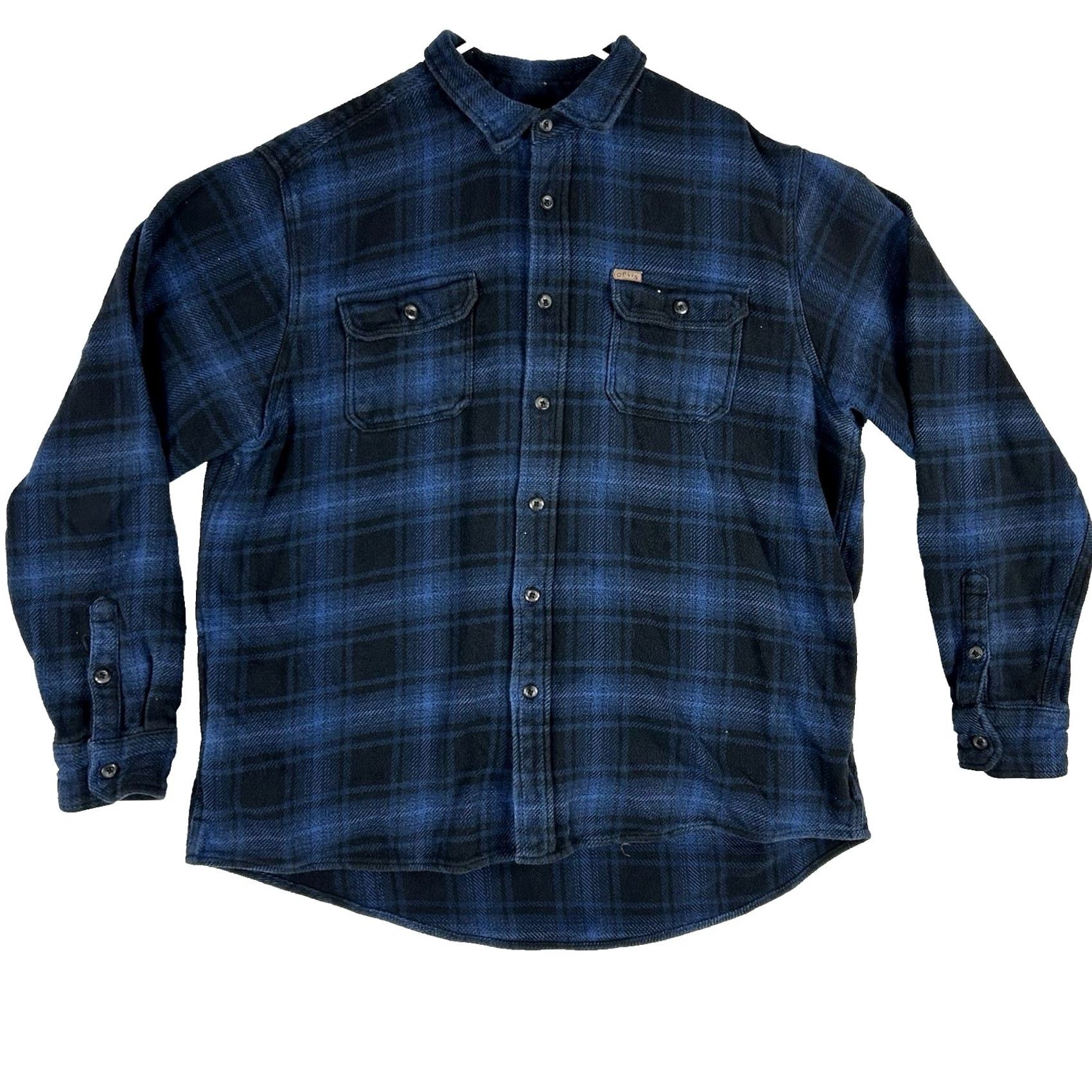 Orvis Orvis Flannel Shirt Jacket Mens 2XL Blue Plaid Logo Pockets Shacket Outdoor Vintage: No, 2XL? Size US XXL / EU 58 / 5 - 2 Thumbnail