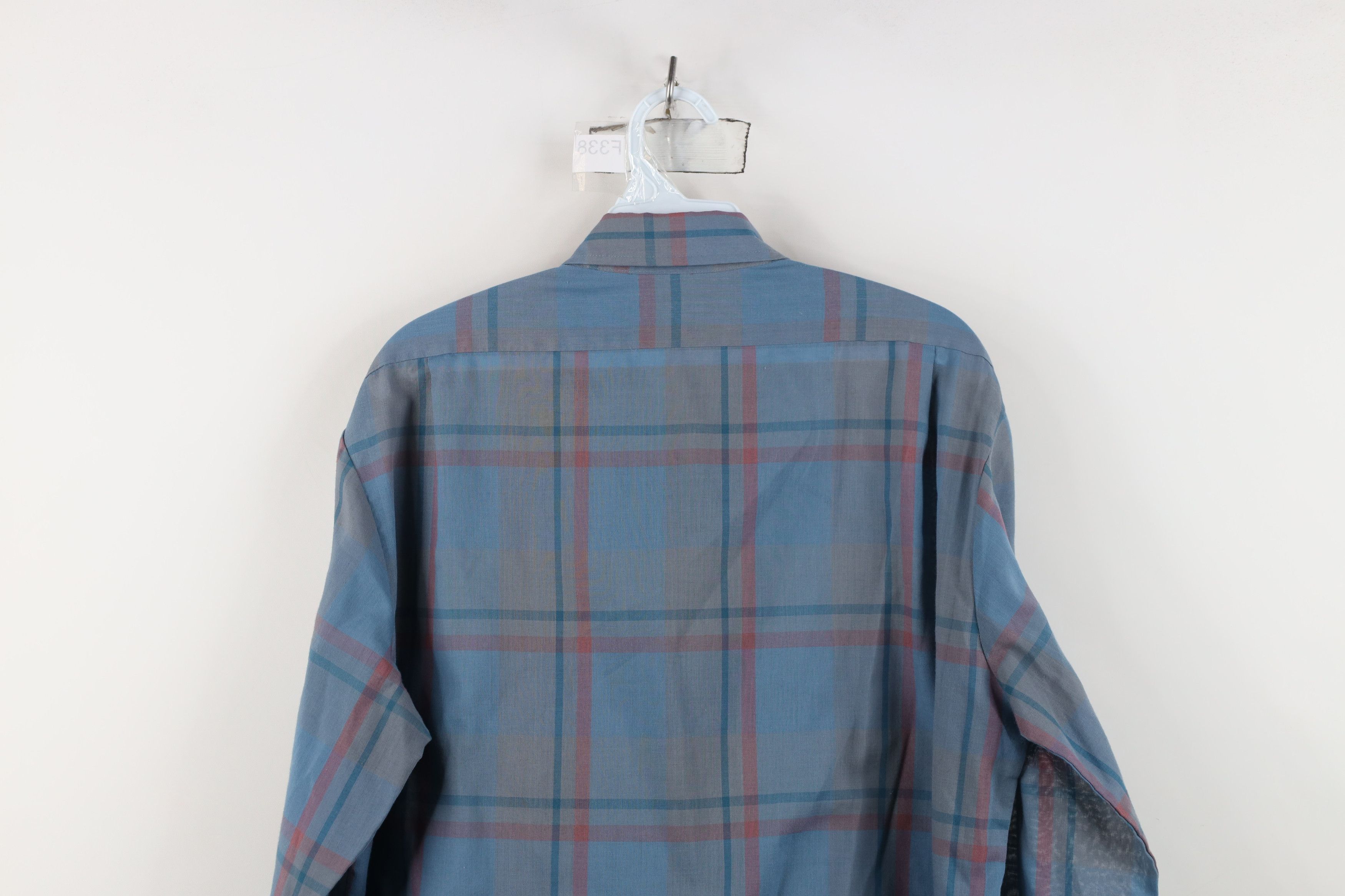 Levi's Vintage 80s 90s Levis Sheer Collared Button Down Shirt Plaid Size US L / EU 52-54 / 3 - 10 Thumbnail